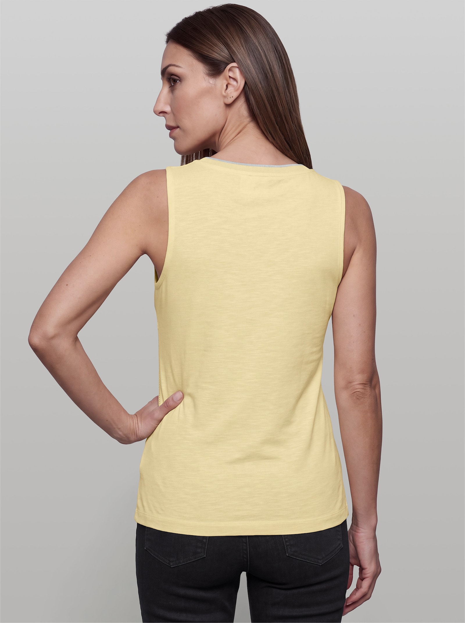 heine Shirttop im Materialmix - vanille