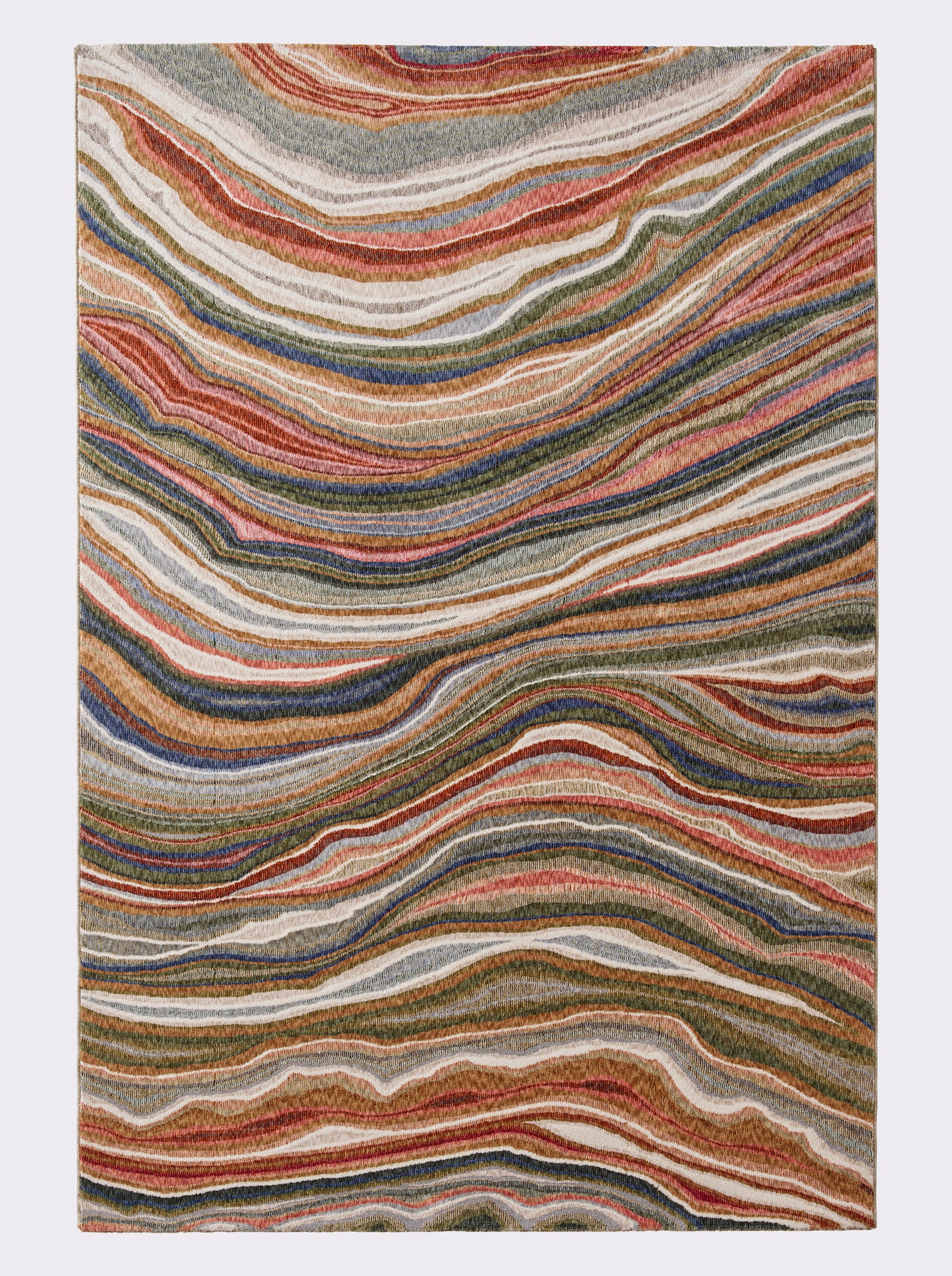 heine home Teppich - rot-ecru-meliert