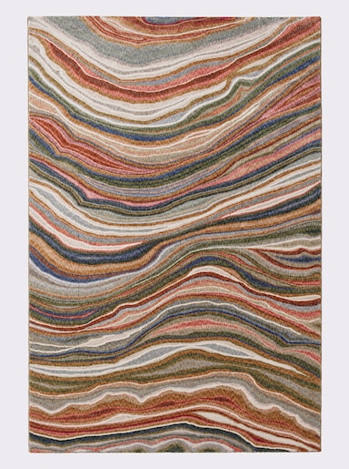 heine home Teppich - rot-ecru-meliert