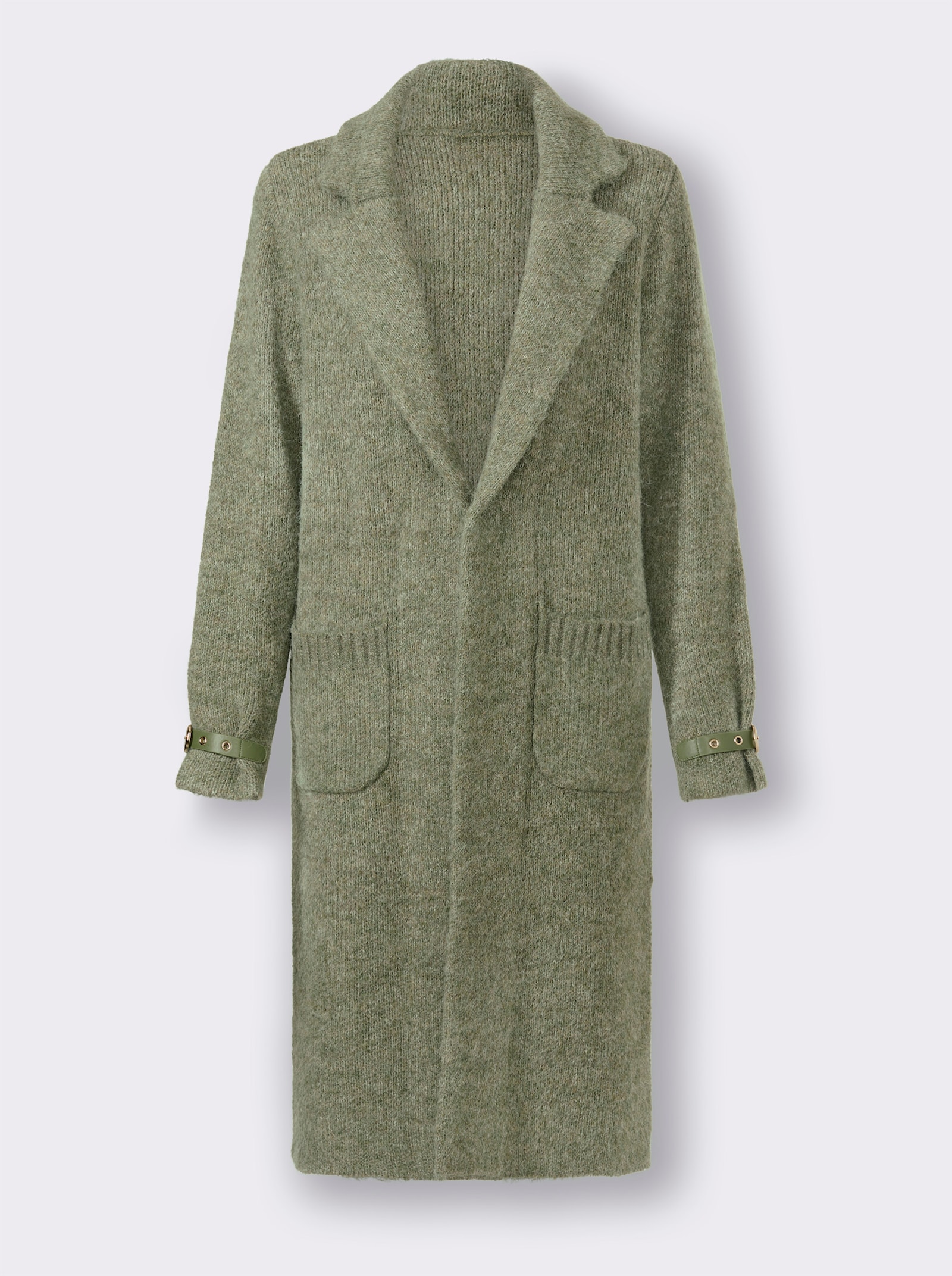 heine Strickmantel mit Taschen - khaki