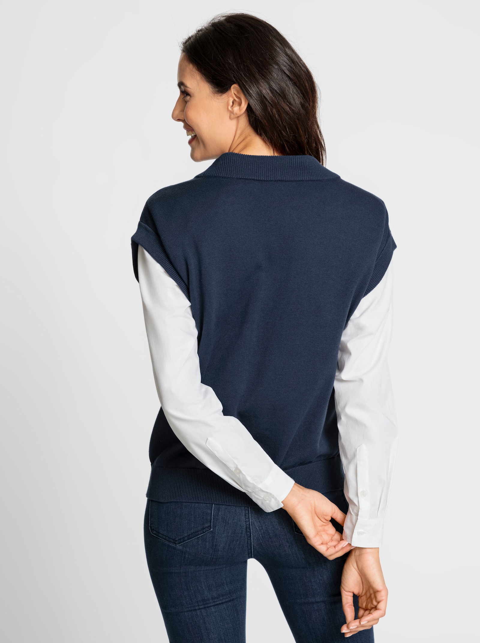Pullunder aus weichem Feinstrick - dunkelblau