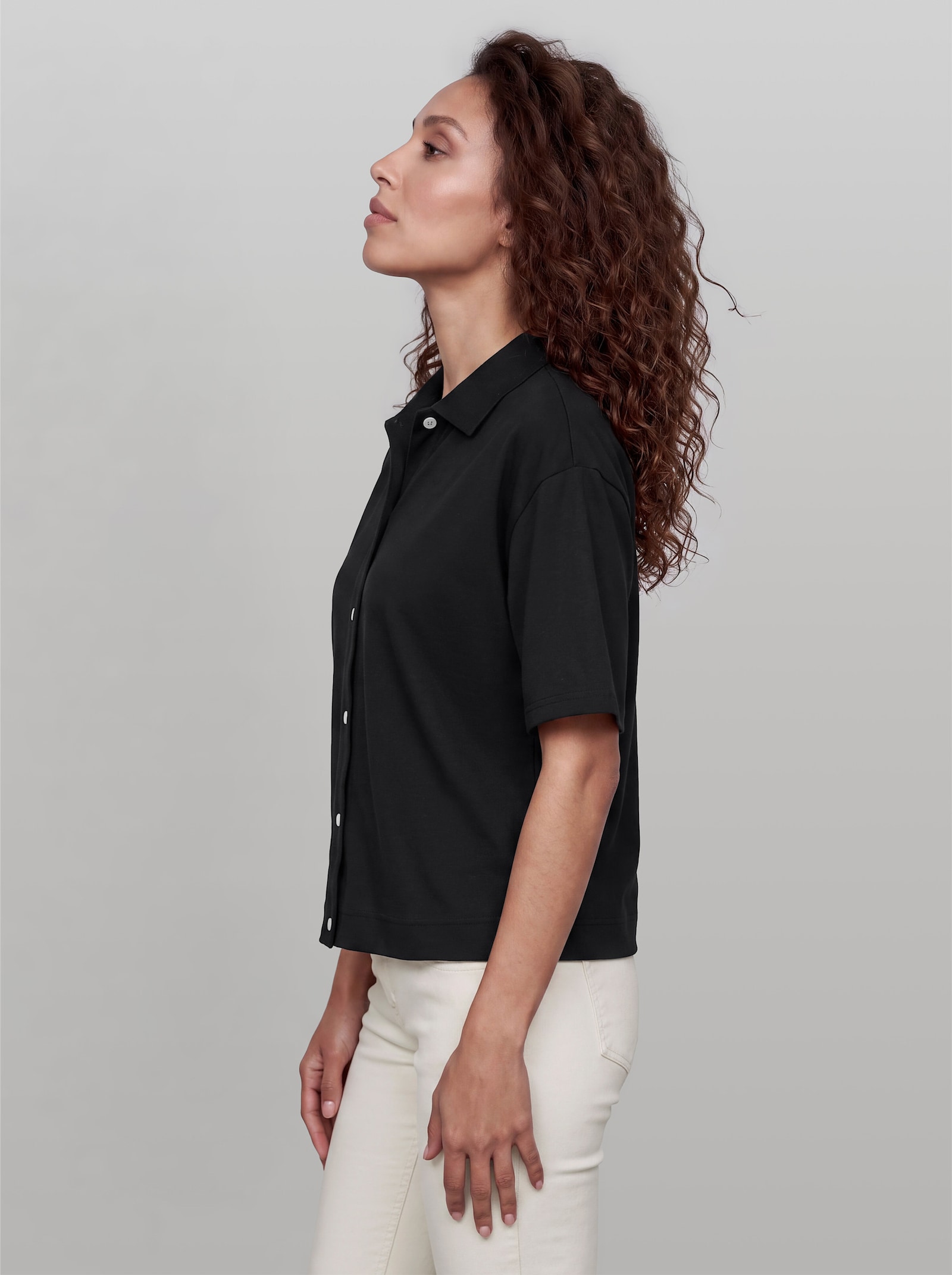 heine Blusenshirt mit Kragen - schwarz