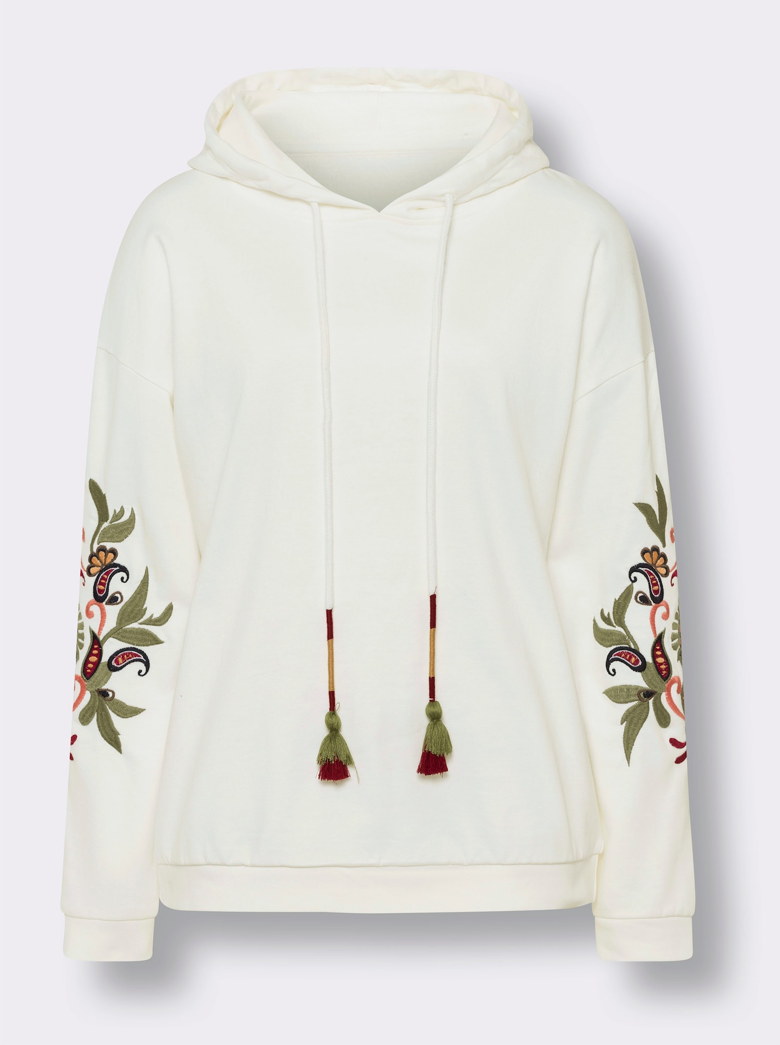 heine Hoodie mit Quaste - ecru-dunkeltaupe-gemustert