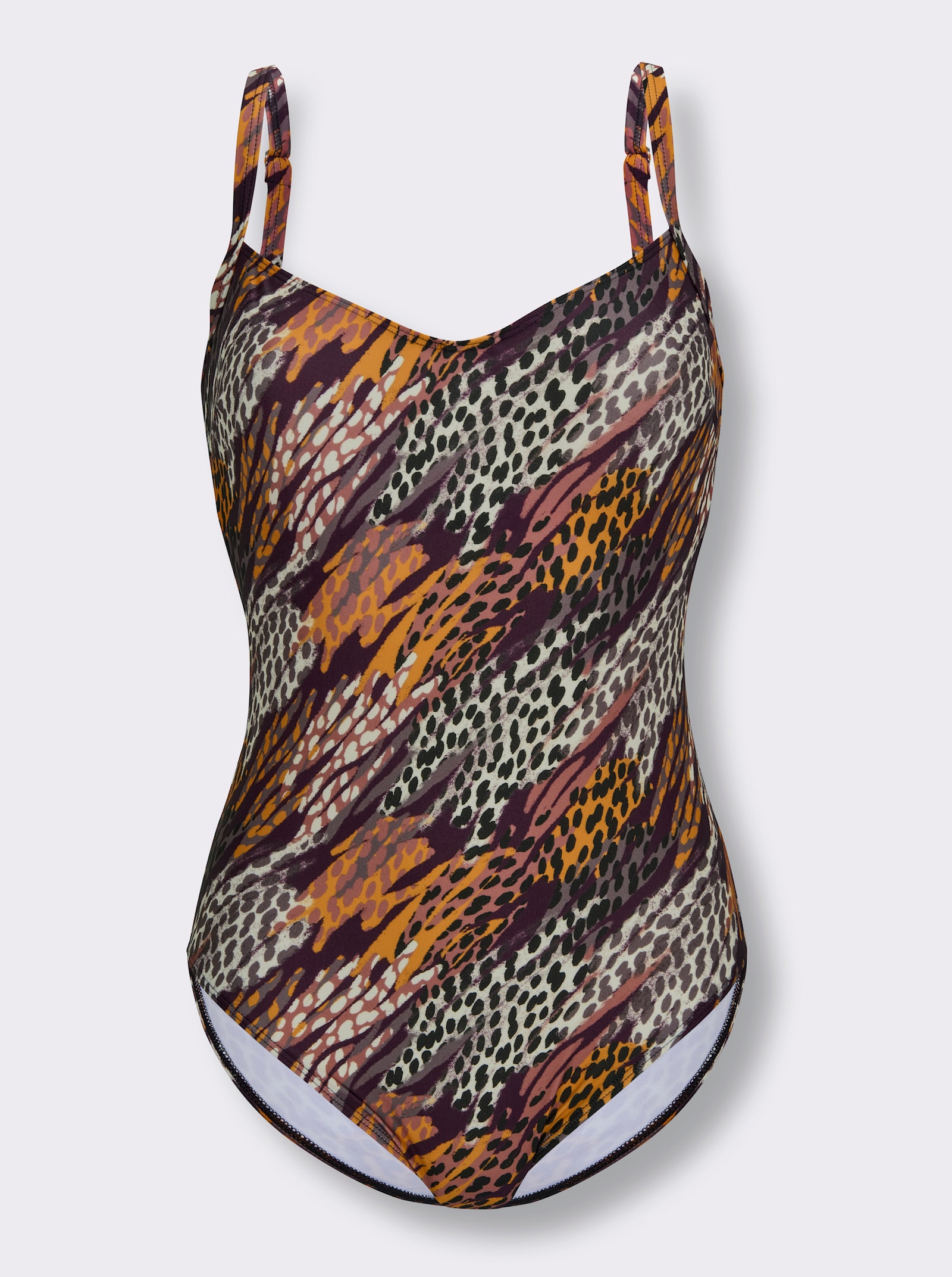 feel good Badeanzug mit Formbügeln - schwarz-terra-bedruckt