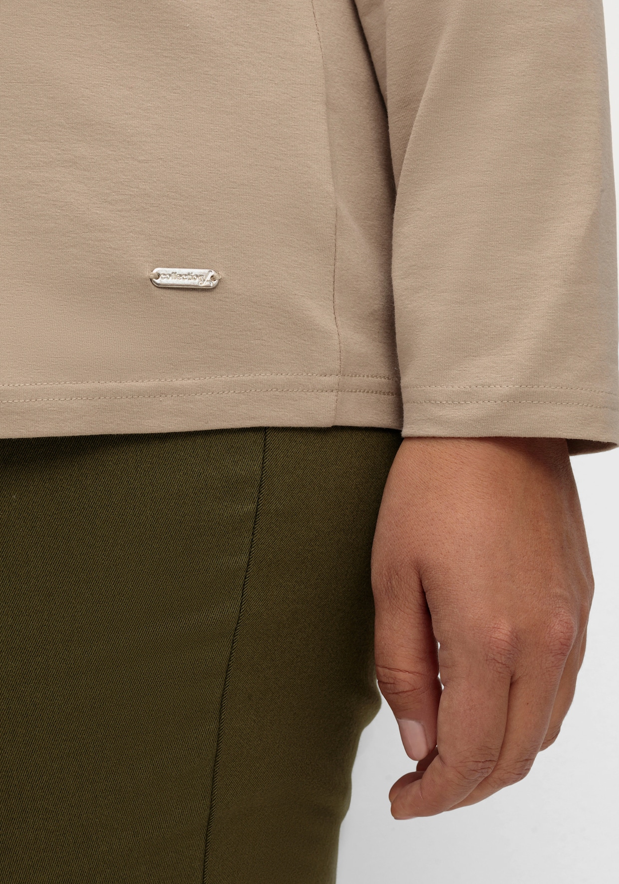 Rollkragenshirt mit langen Ärmeln - sesam