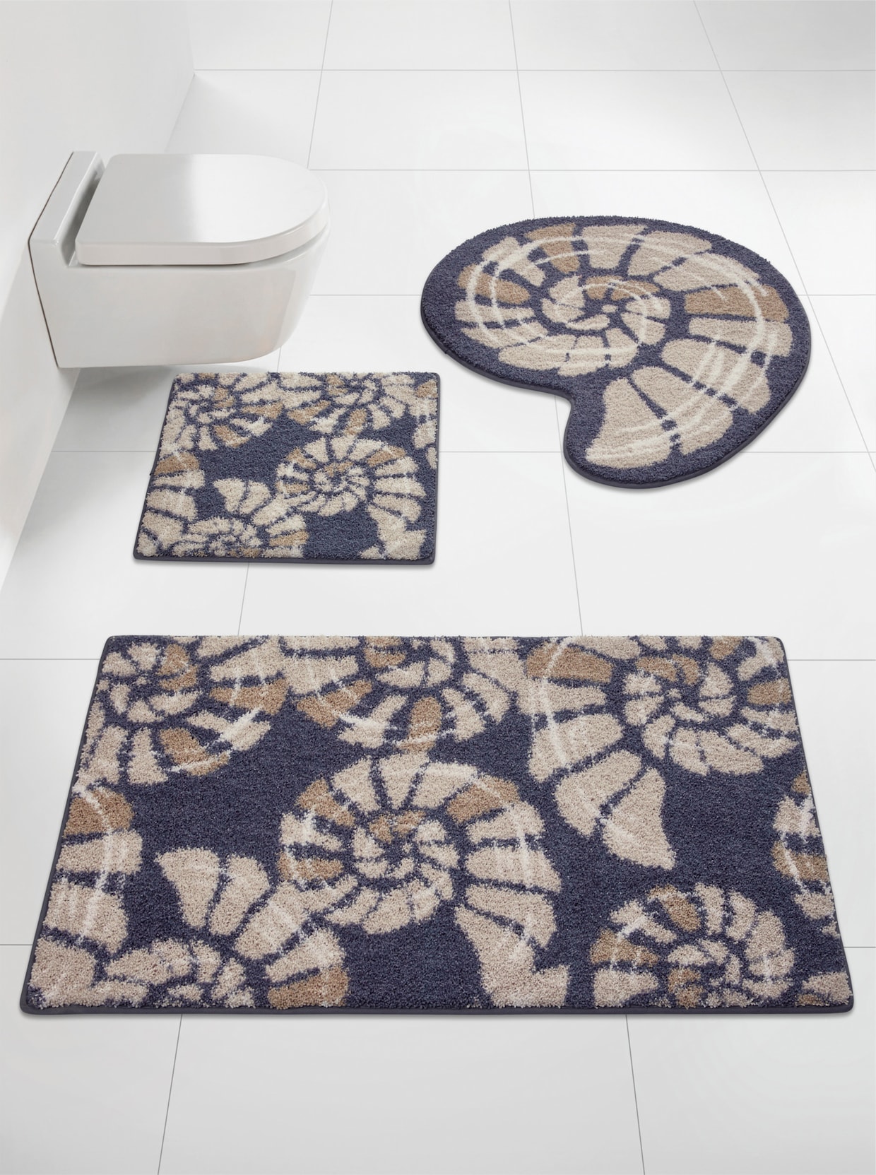 Salonloewe Tapis de bain - gris à motifs