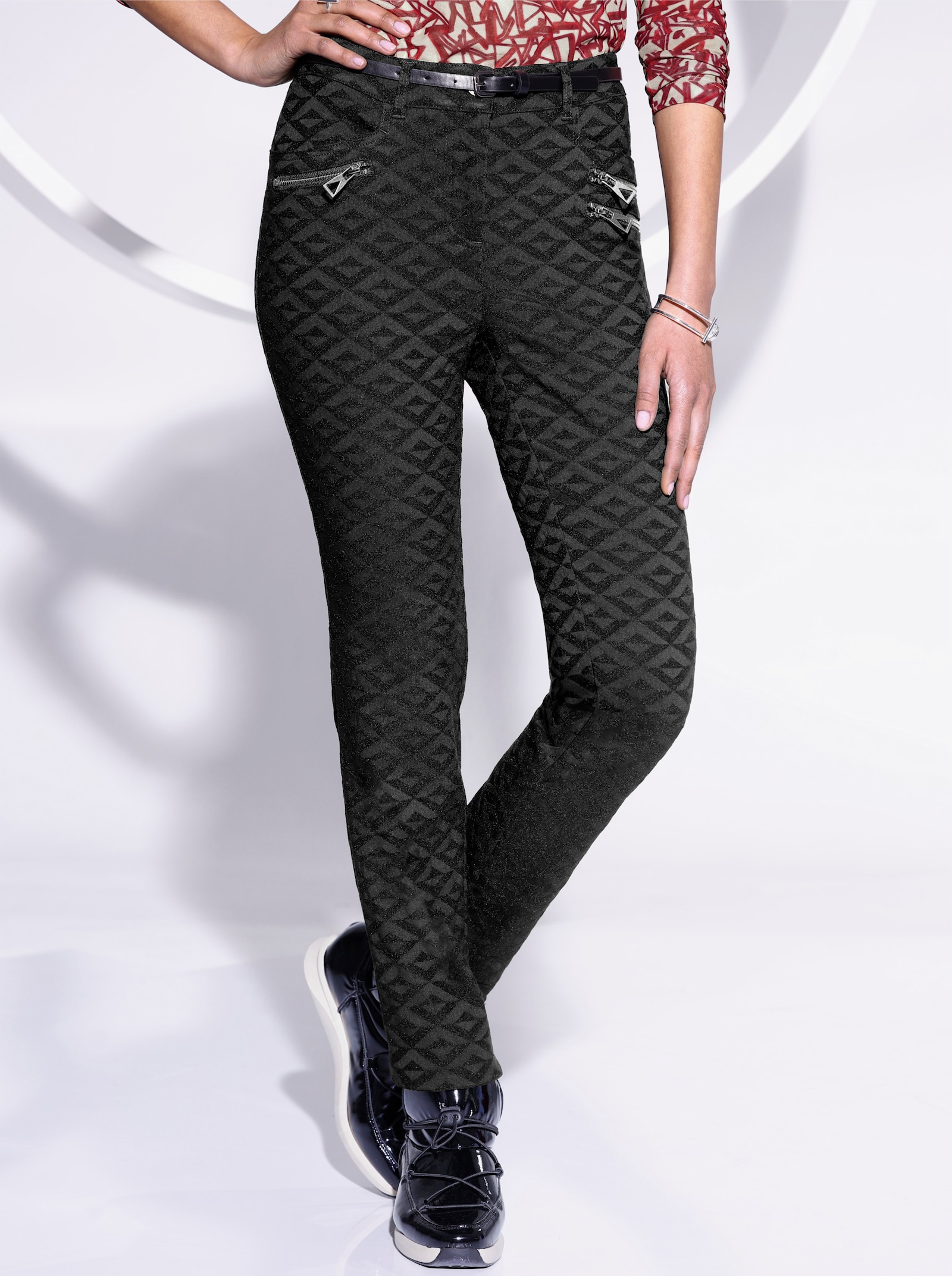 Pantalon en jersey avec empiècement gainant - noir