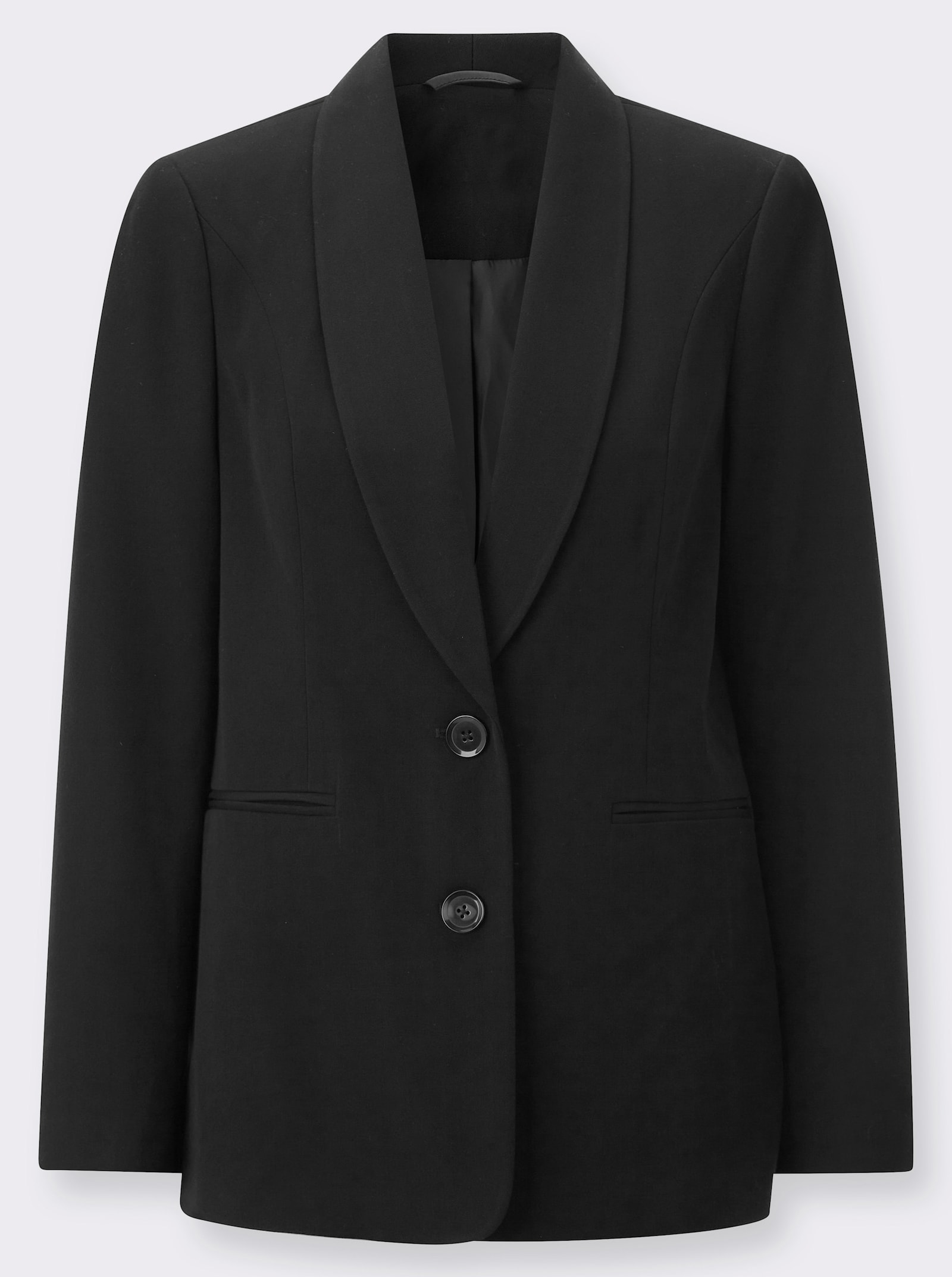 Blazer mit Schulterpolstern - schwarz