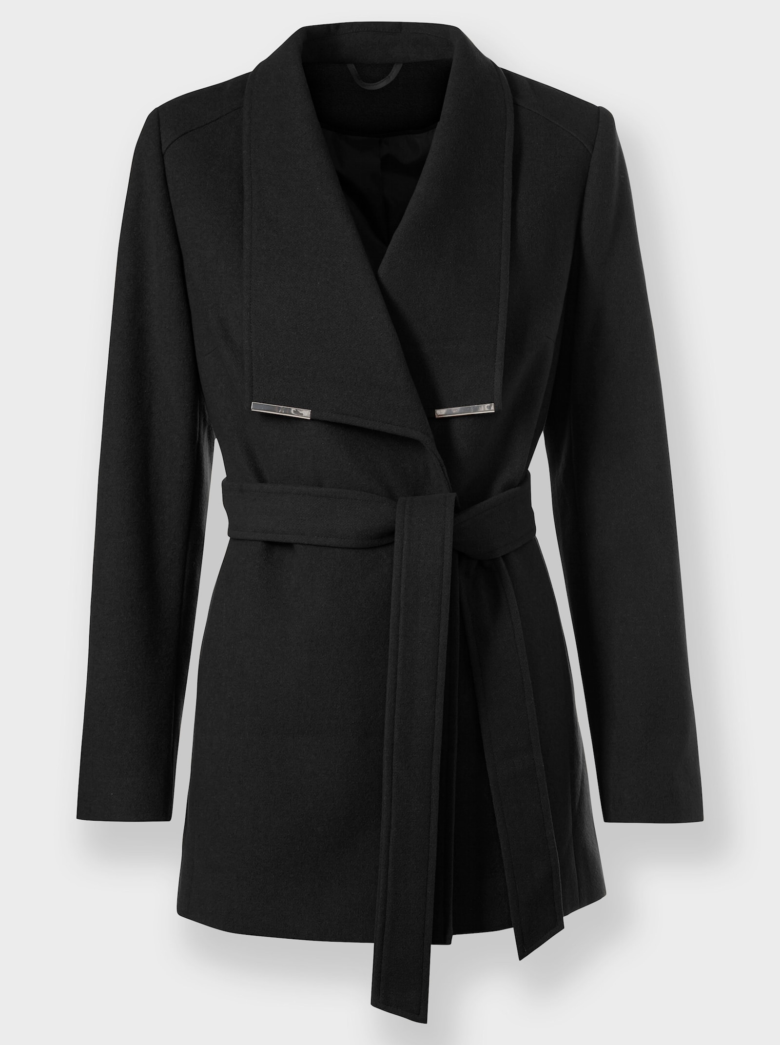 heine Winterjas met drukknopen - zwart