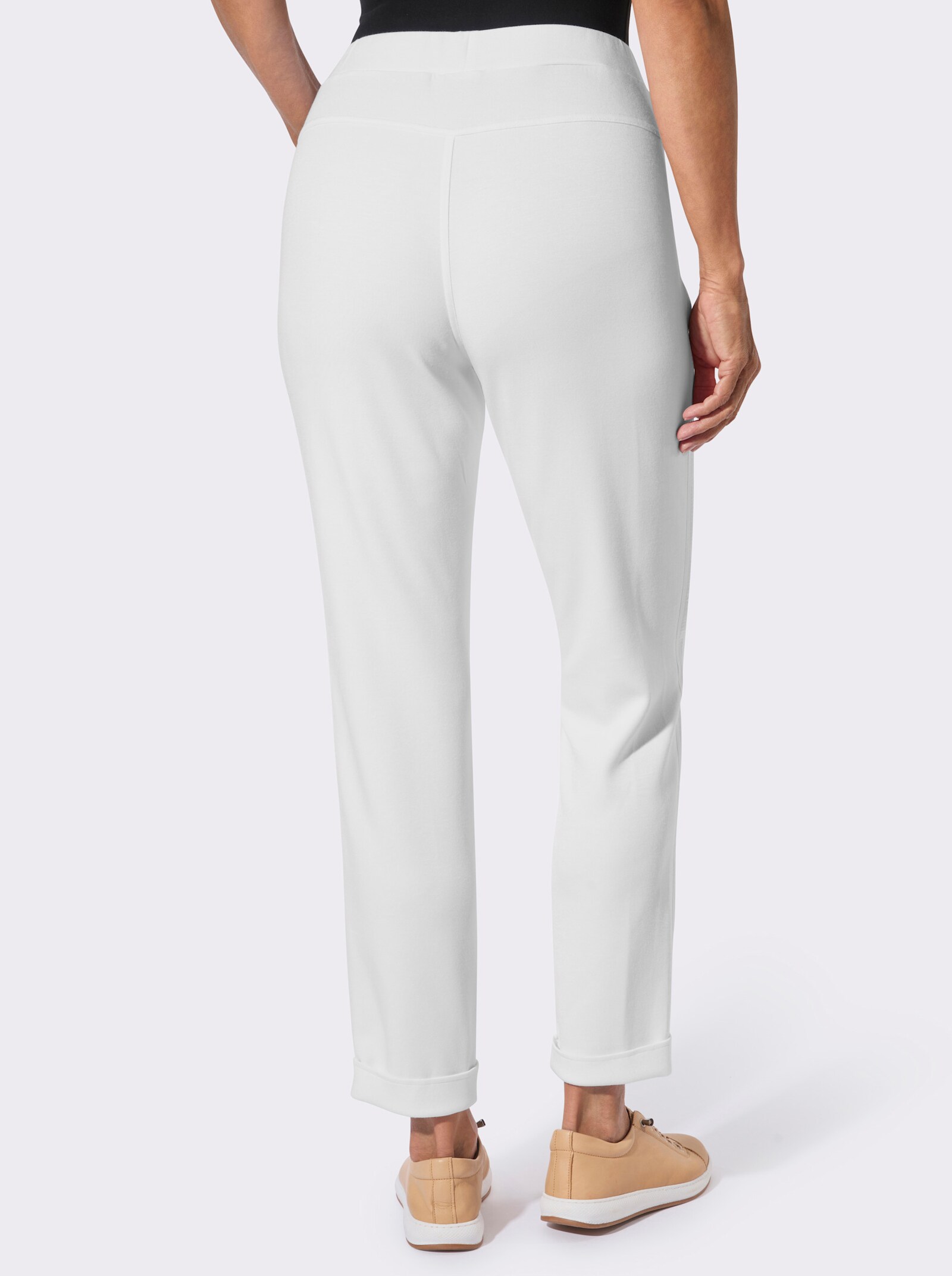 Jogg Pants mit Ripsband-Verzierung - weiß