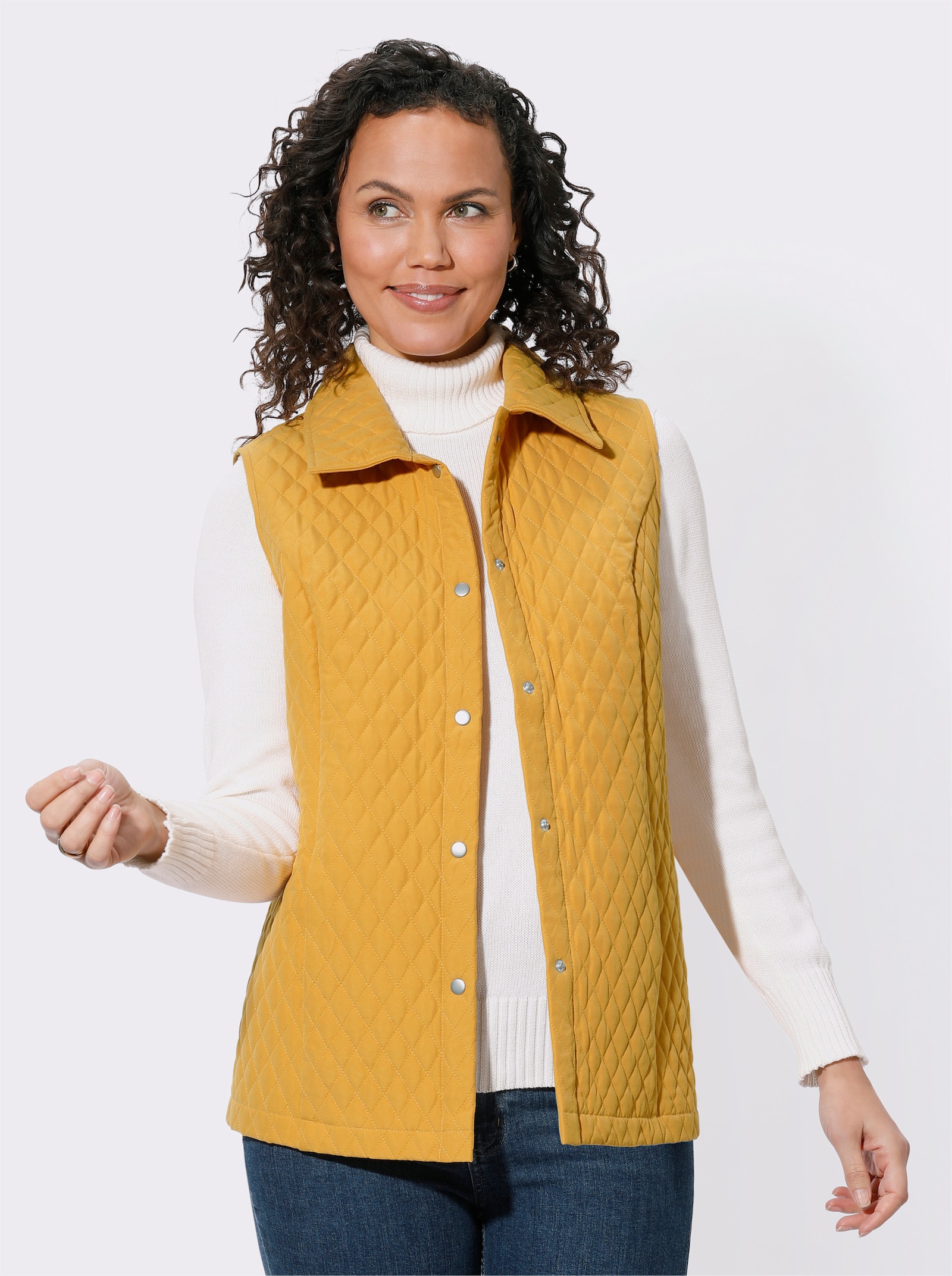 Steppweste aus pflegeleichter Microfaser - ocker