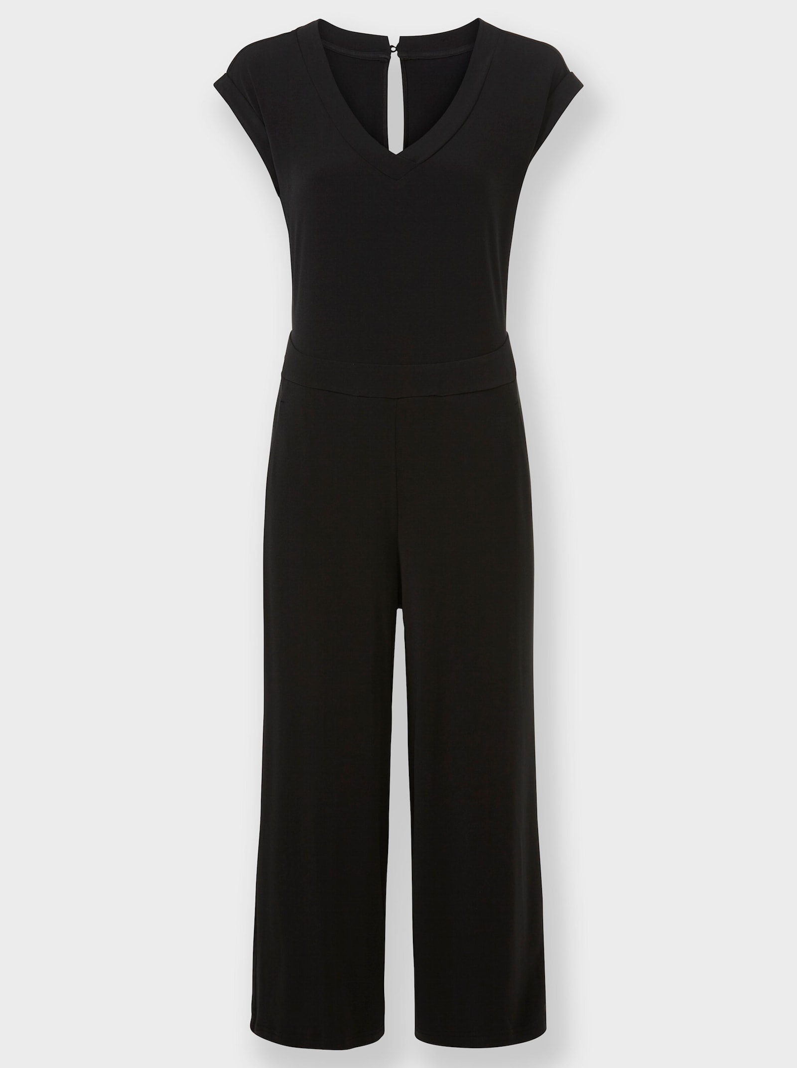 heine Jumpsuit mit Taillennaht in Gürtel-Optik - schwarz
