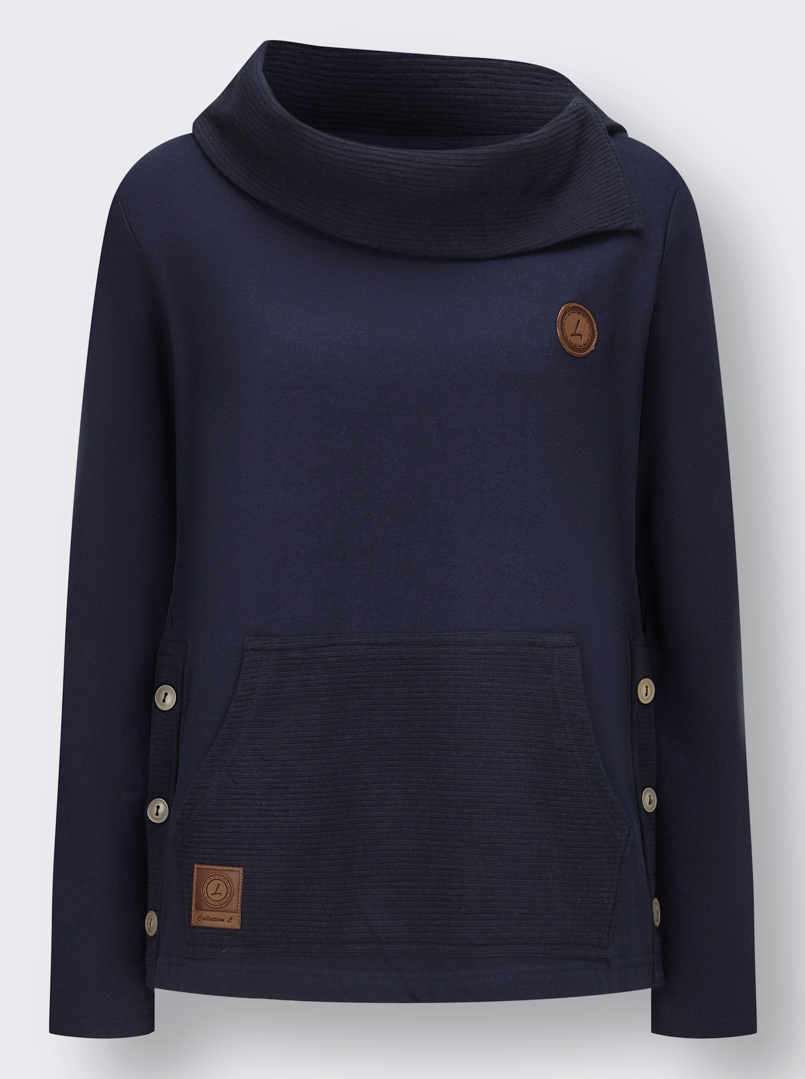 Sweatshirt mit Schalkragen - marine