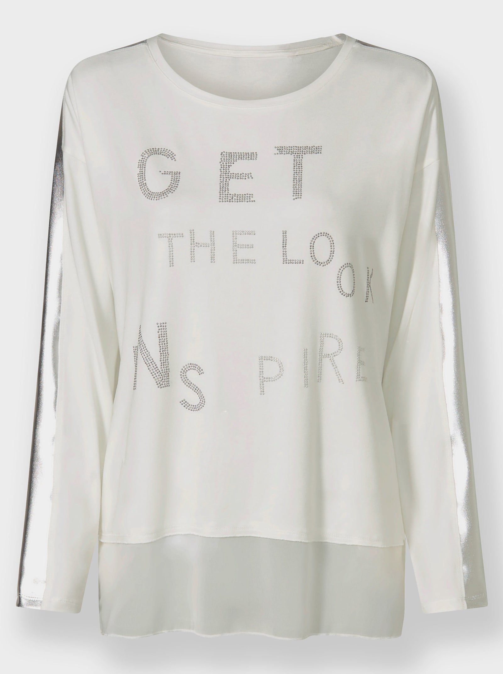 heine T-shirt à manches longues avec rayures brillantes - écru