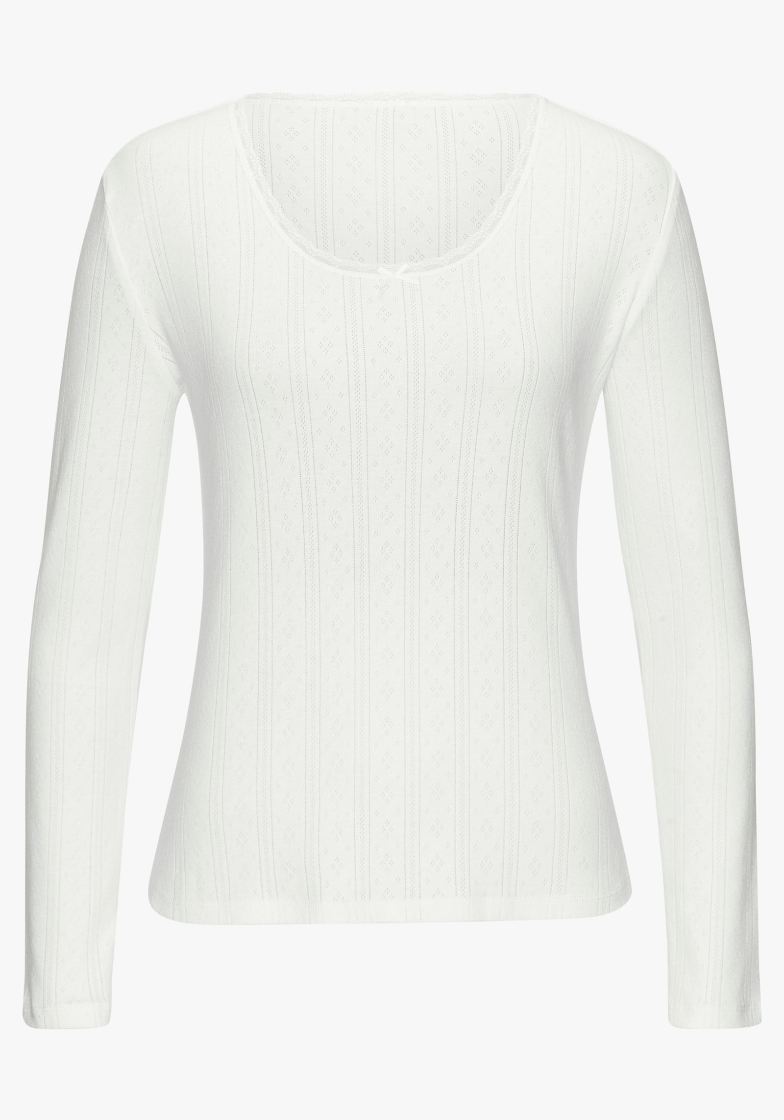 Vivance Langarmshirt - grau meliert, creme