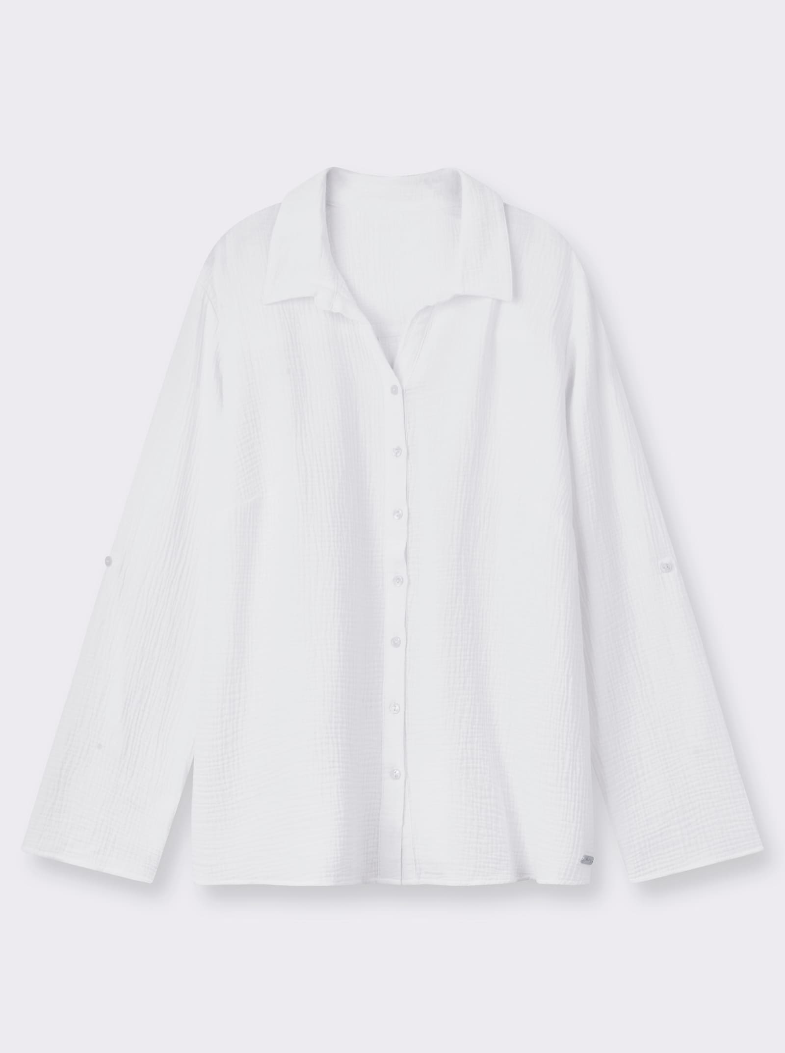 Hemdbluse mit Reverskragen - weiß