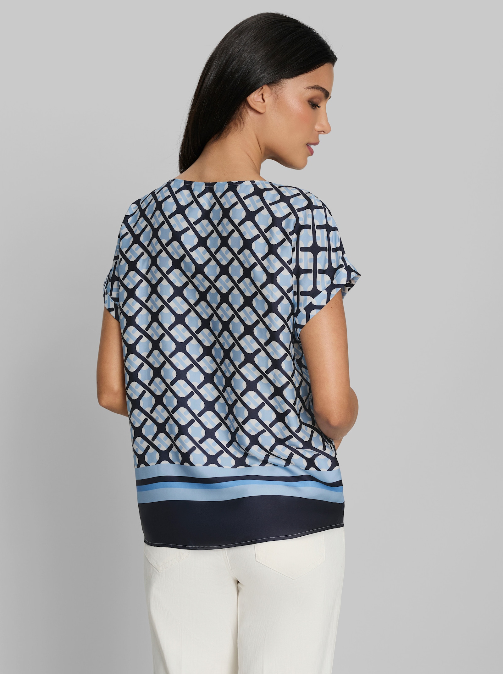 heine Druckbluse mit Muster-Print - marine-ecru-bedruckt