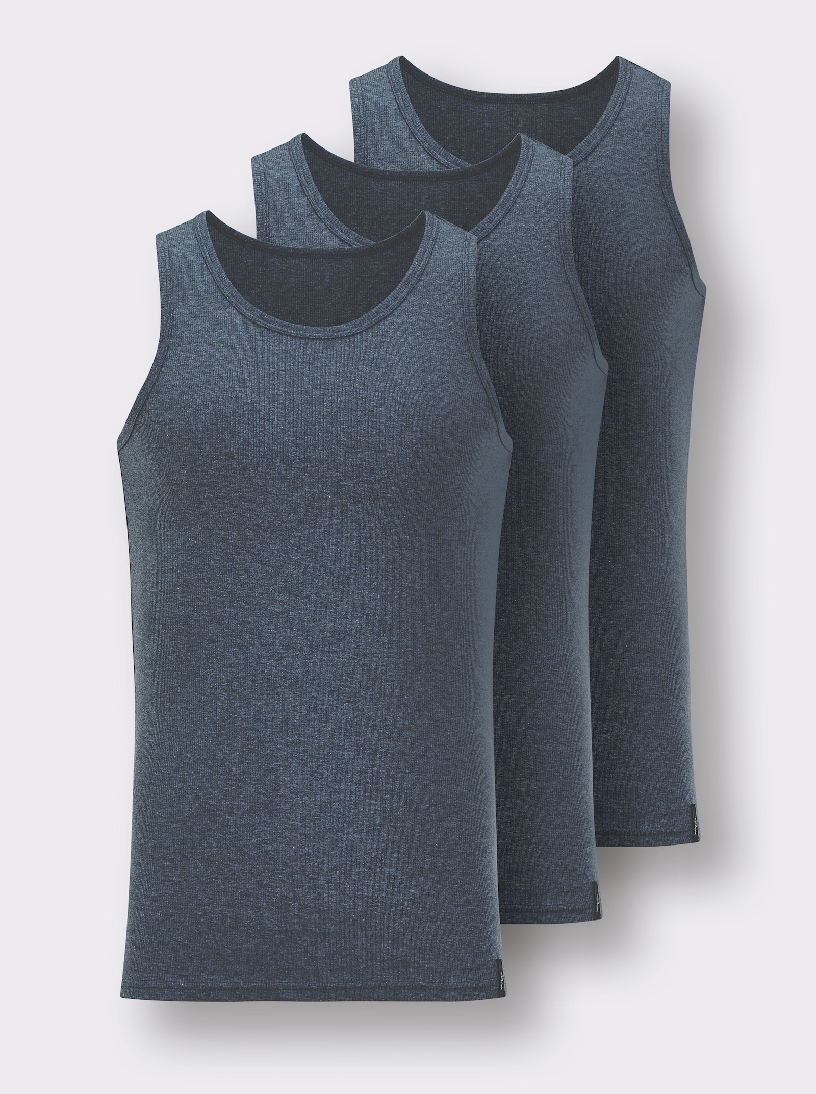 wäschepur men Unterhemd - jeansblau-meliert