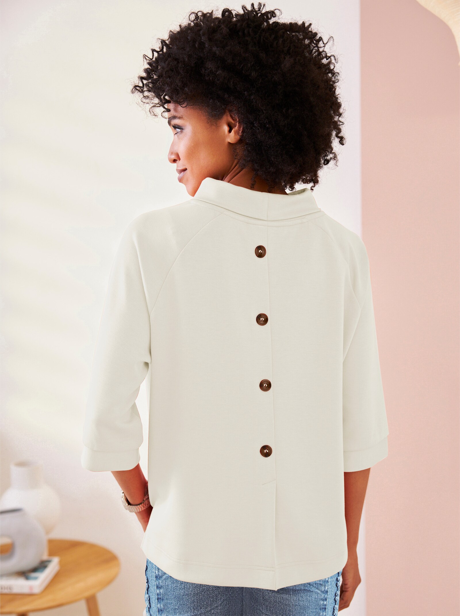 heine Sweatshirt mit Stehkragen - champagner