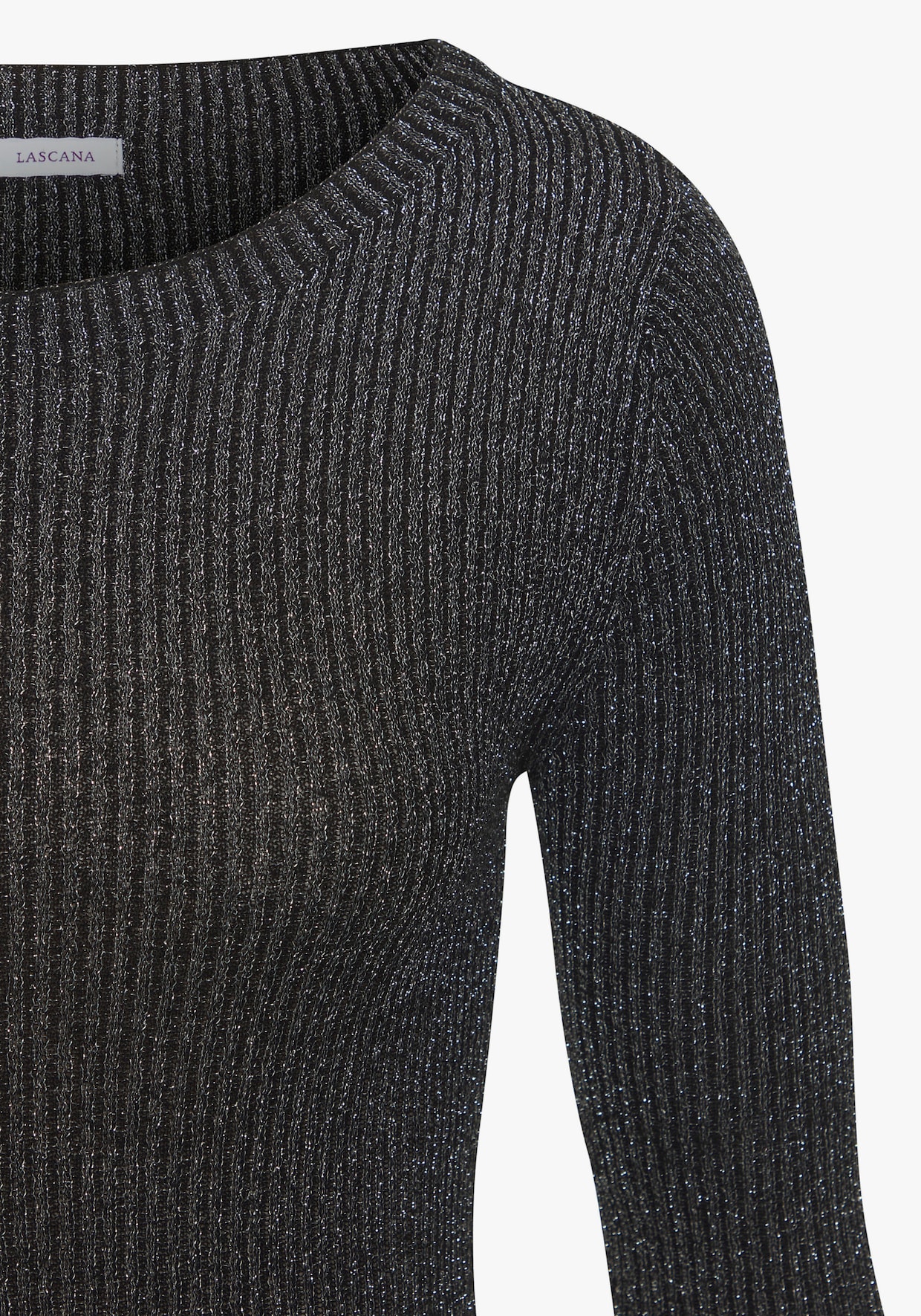 LASCANA Pull en tricot - noir-couleur argenté