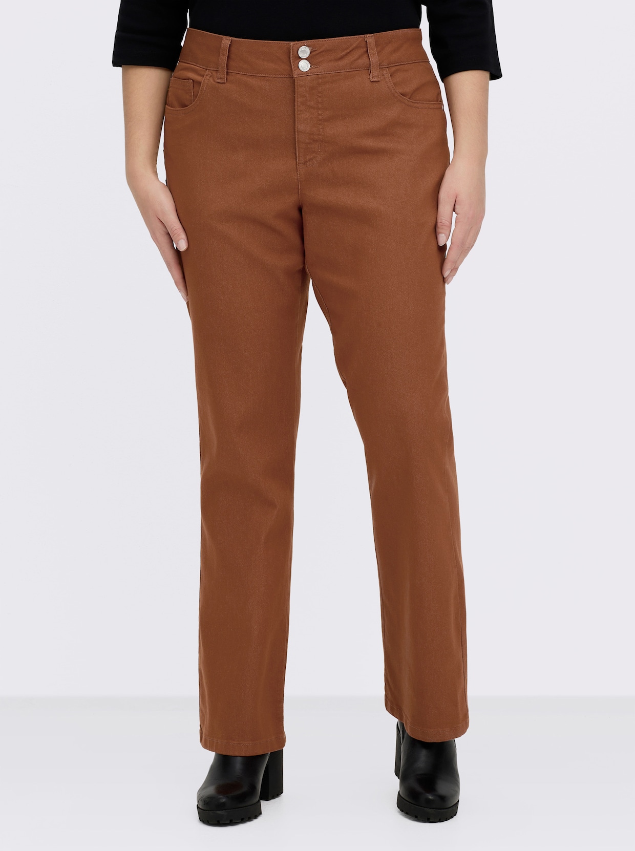 Bootcut-Jeans mit Push-up-Effekt - cognac