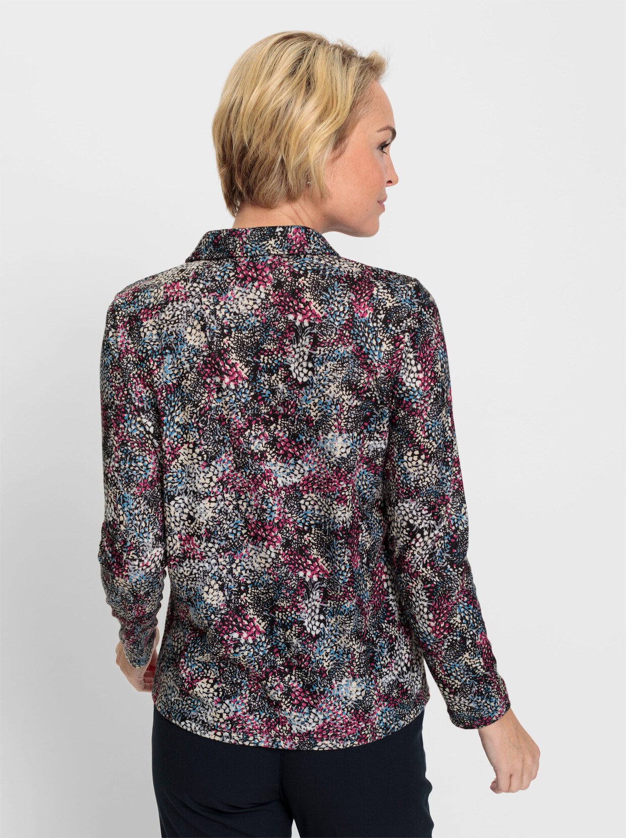 Poloshirt - magenta/middenblauw bedrukt