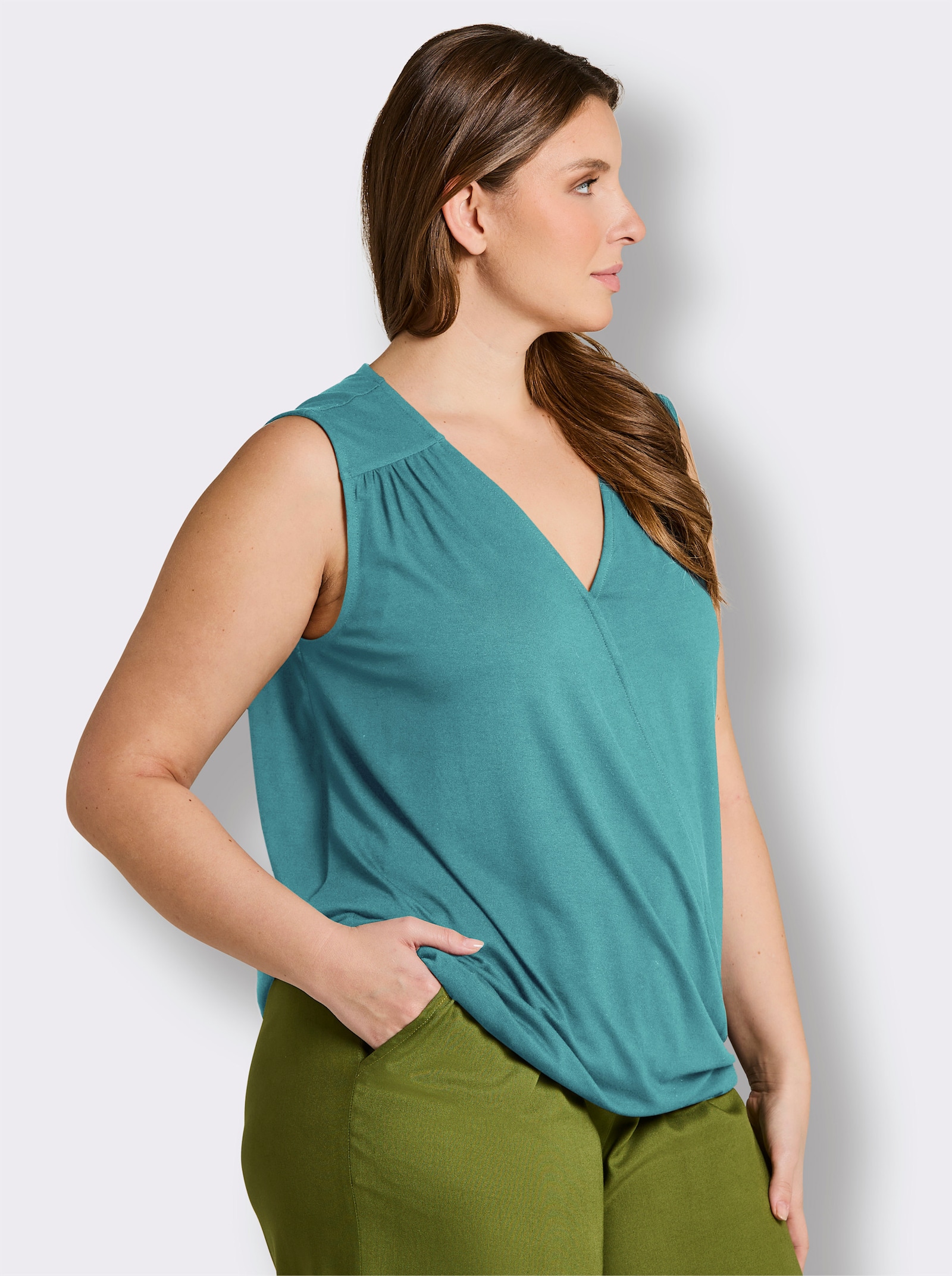 sheego Wickeltop mit Gummibund - ozean