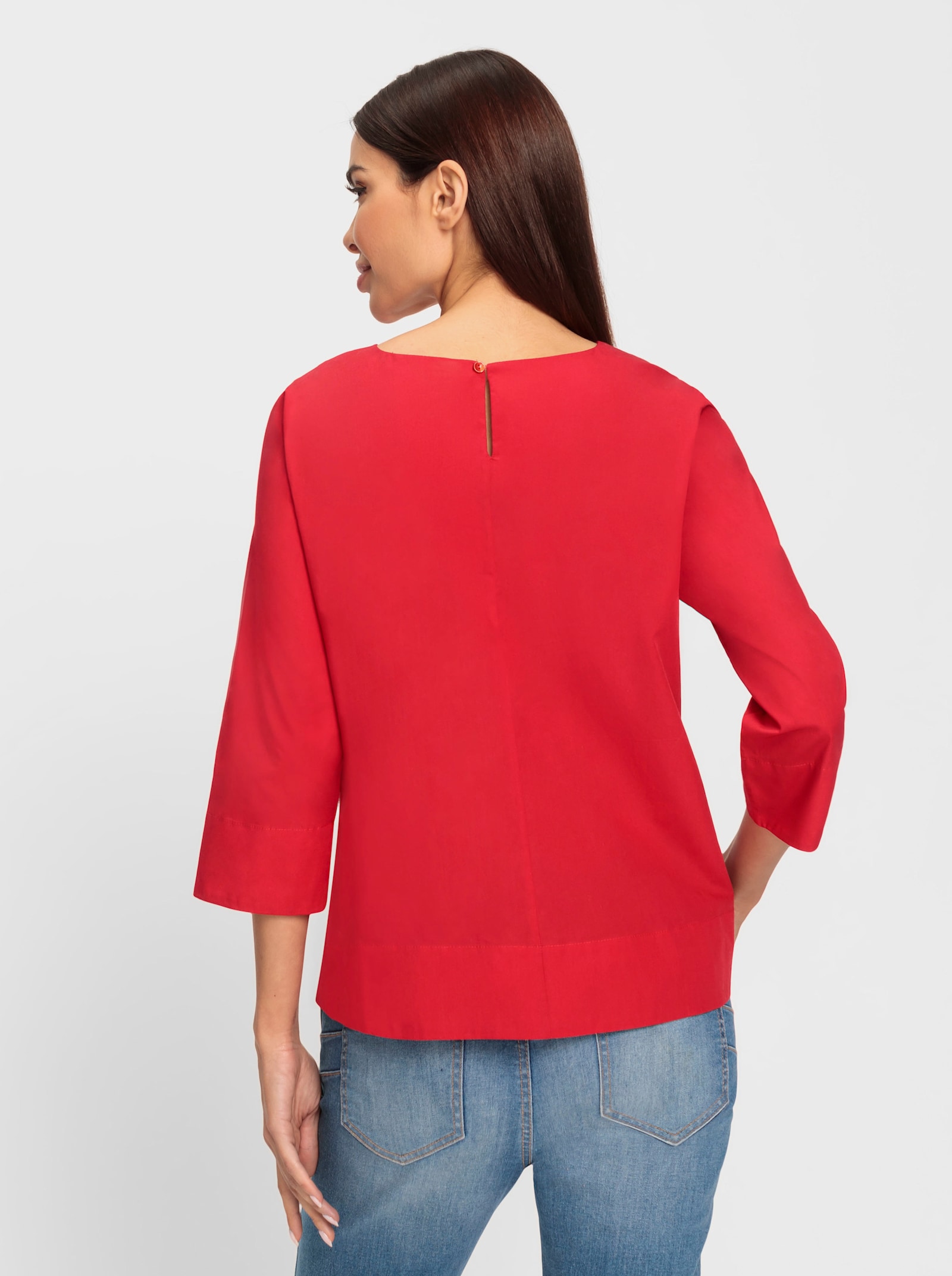 heine Baumwollbluse in A-Form - rot