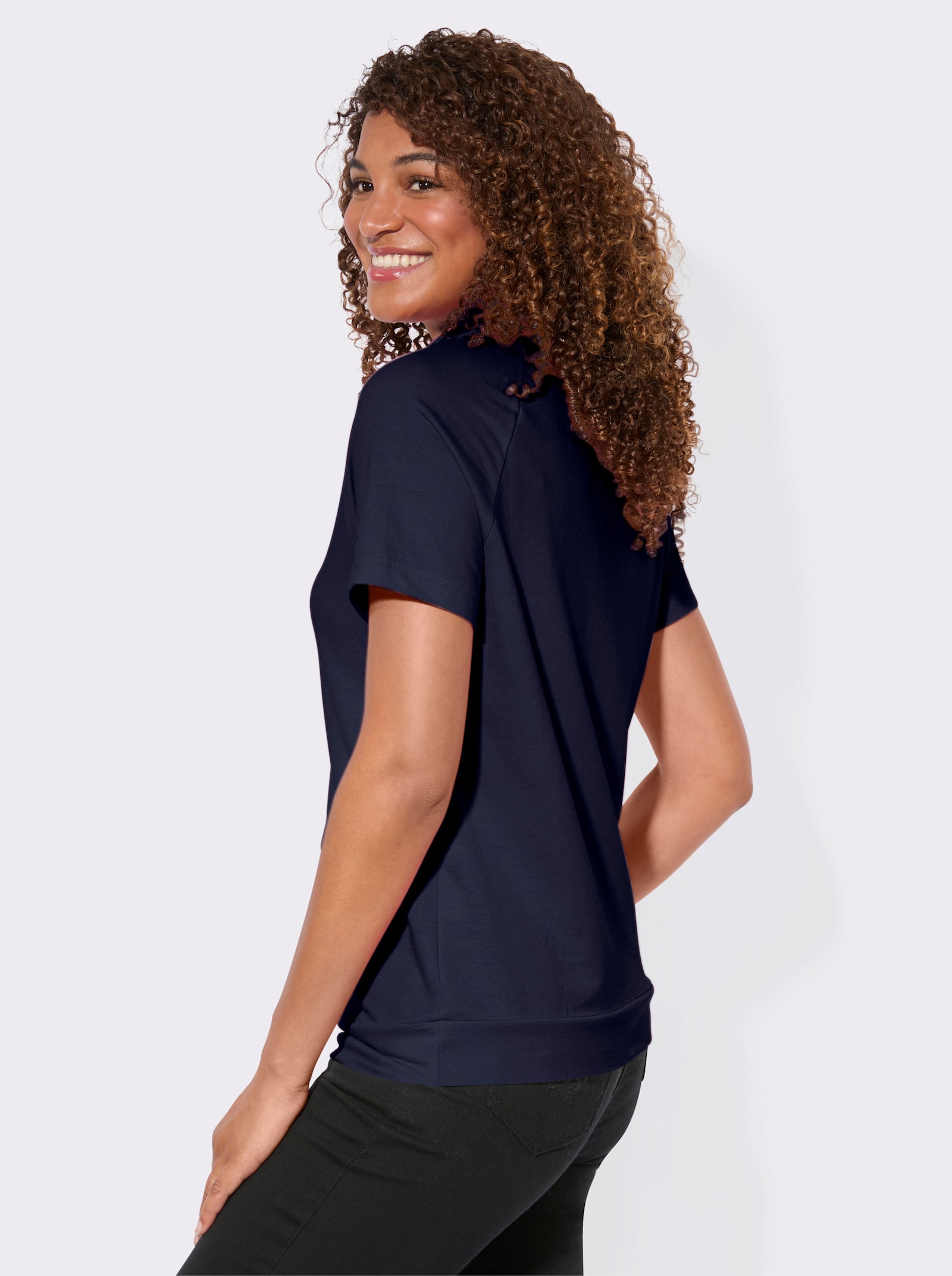 Sweatshirt mit überschnittenen Schultern - marine