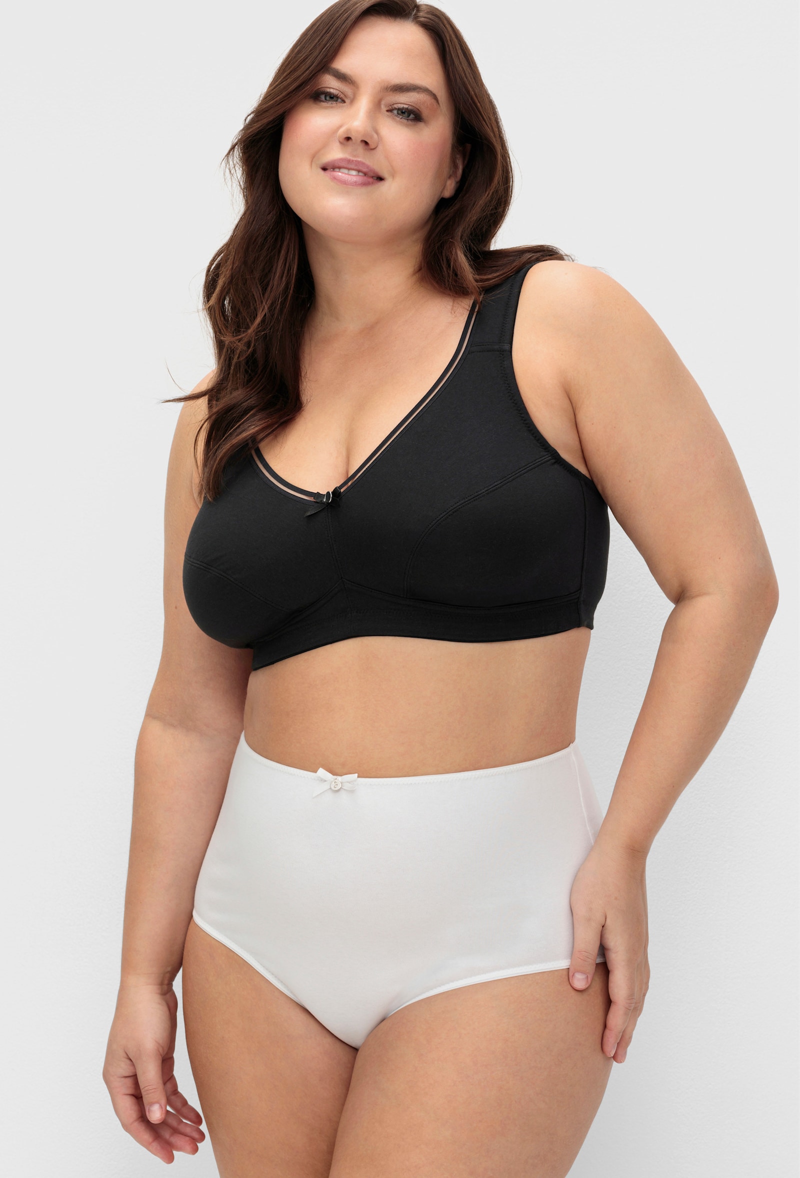 sheego Entlastungs-BH im Doppelpack - schwarz+weiß