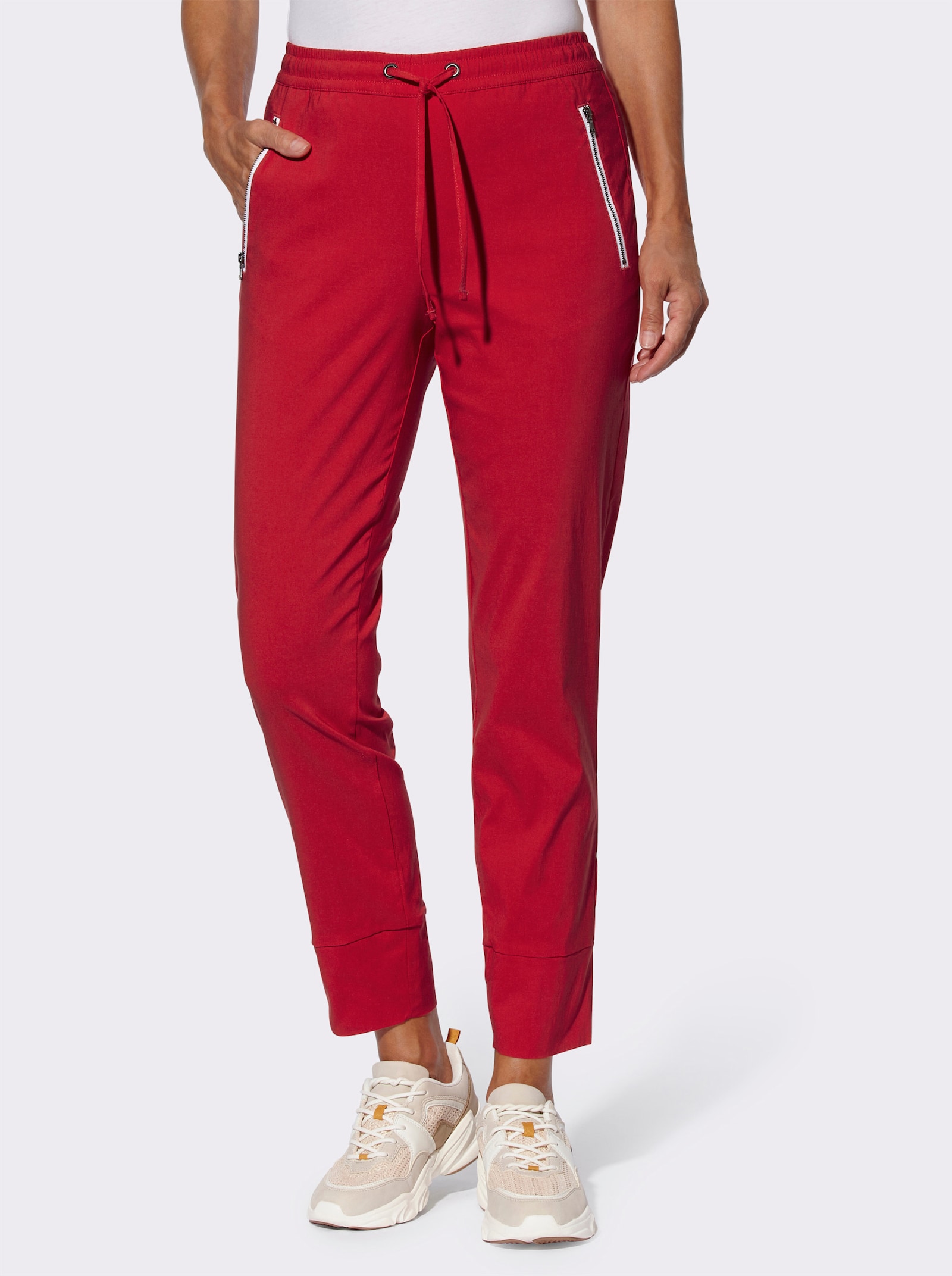 Bengalinebroek met elastische boordjes - rood