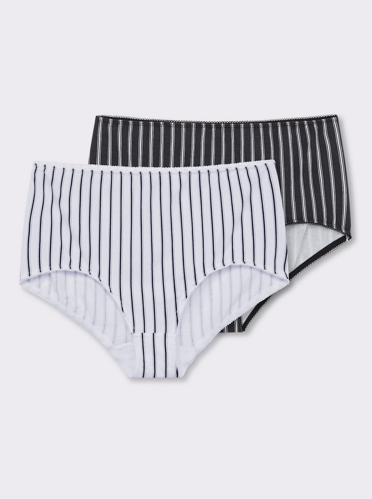 wäschepur Taillenslip - 5x weiß-schwarz-gestreift + 5x schwarz-weiß-gestreift
