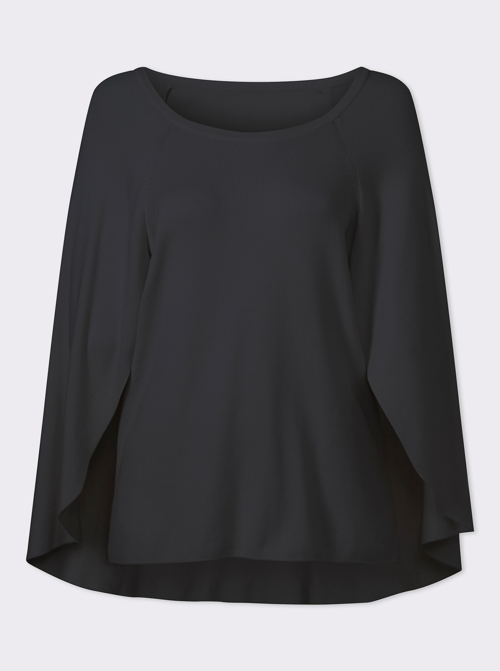 heine Pull en tricot fin style poncho - noir
