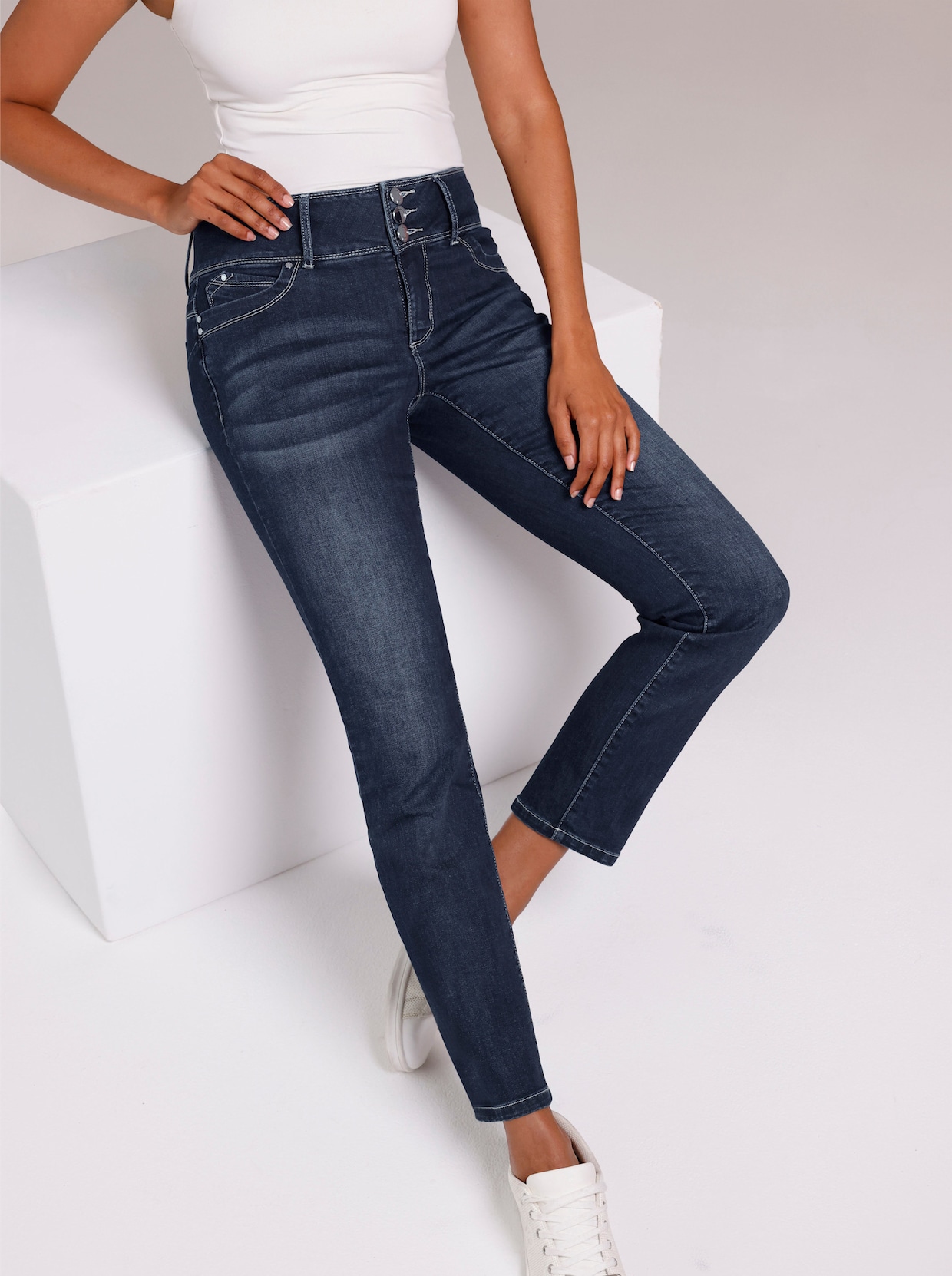 CREATION L PREMIUM 5-Pocket-Jeans - dark blue