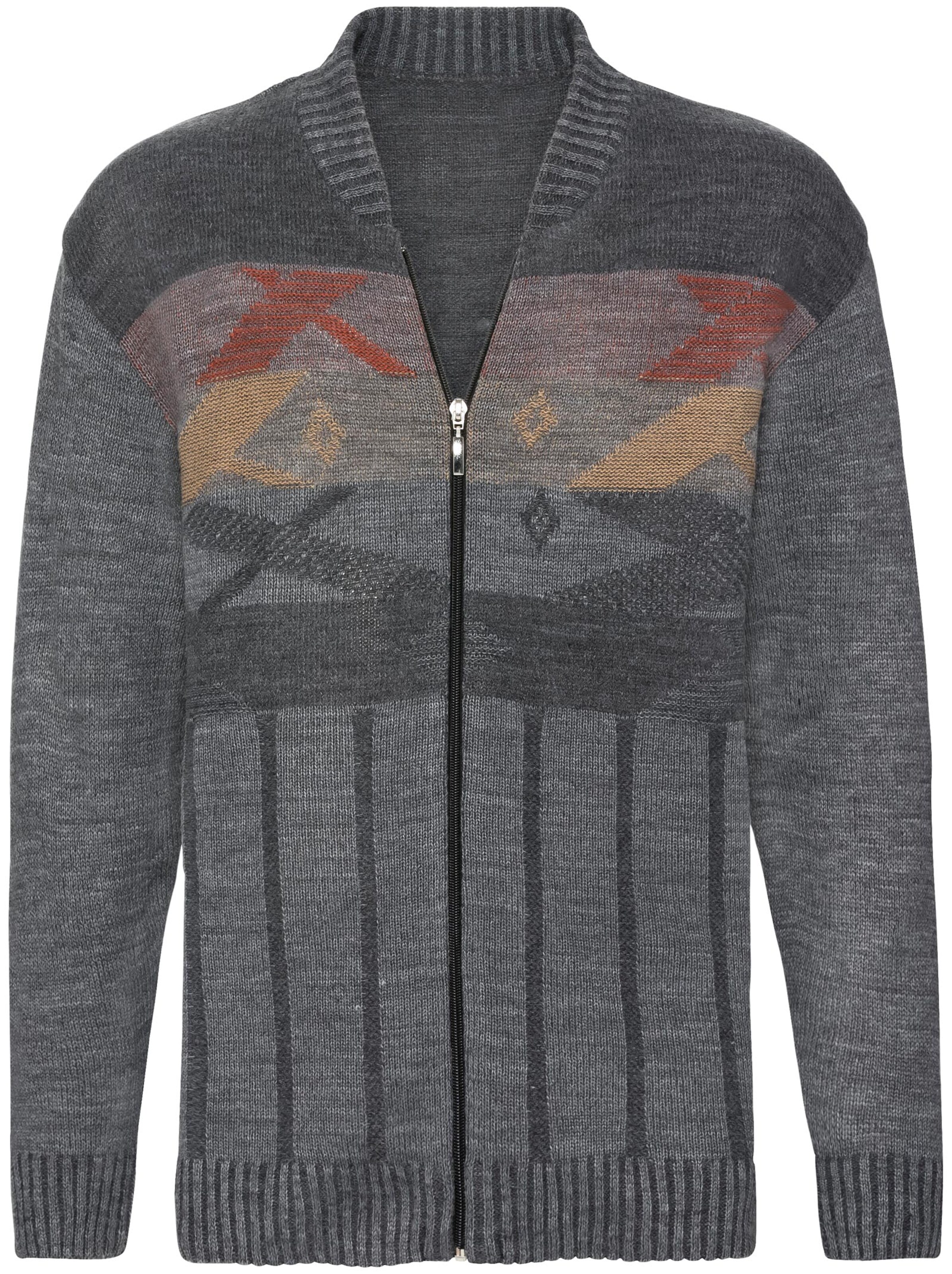 Strickjacke - grau-meliert