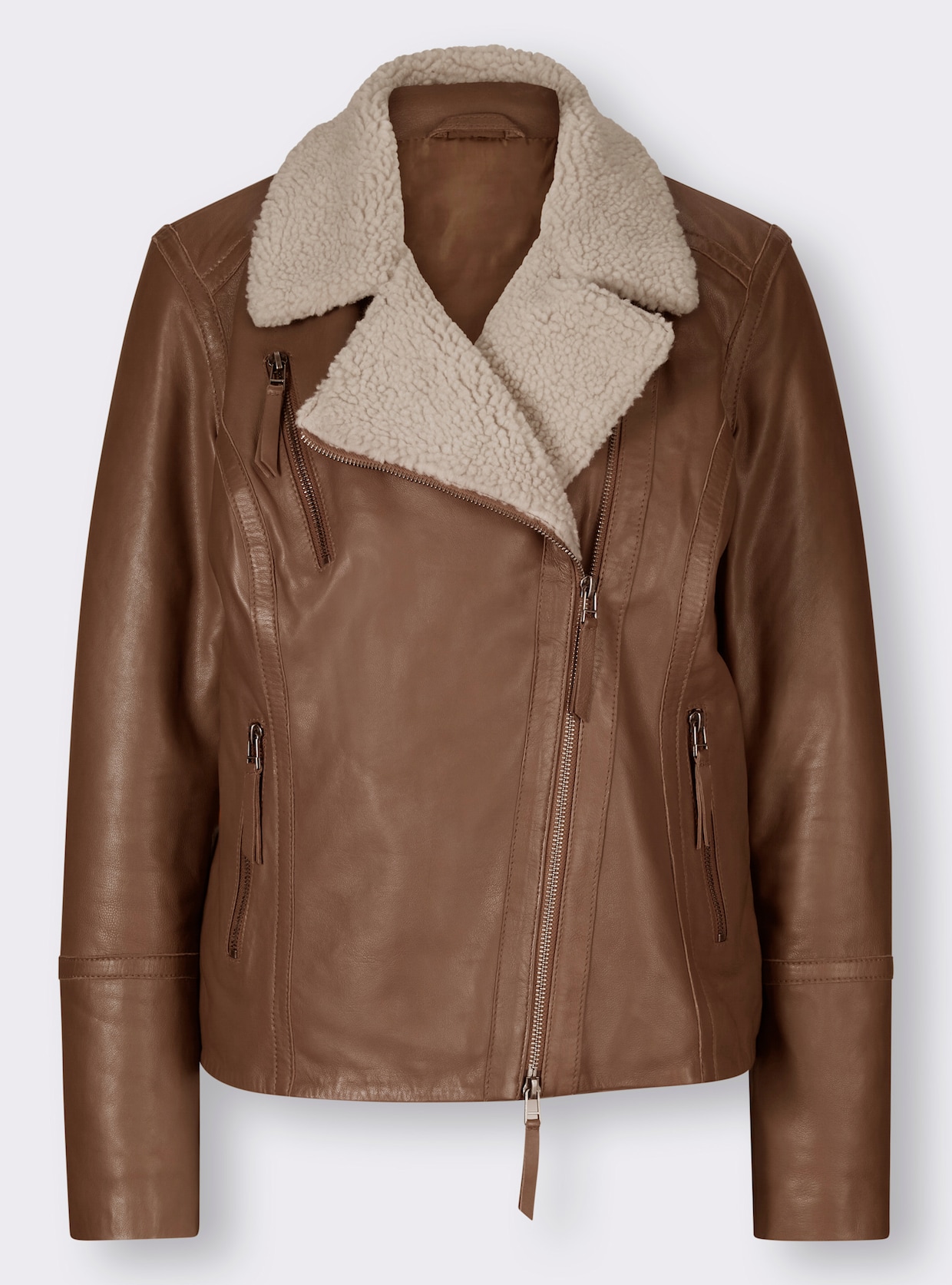 heine Veste en cuir - ambre