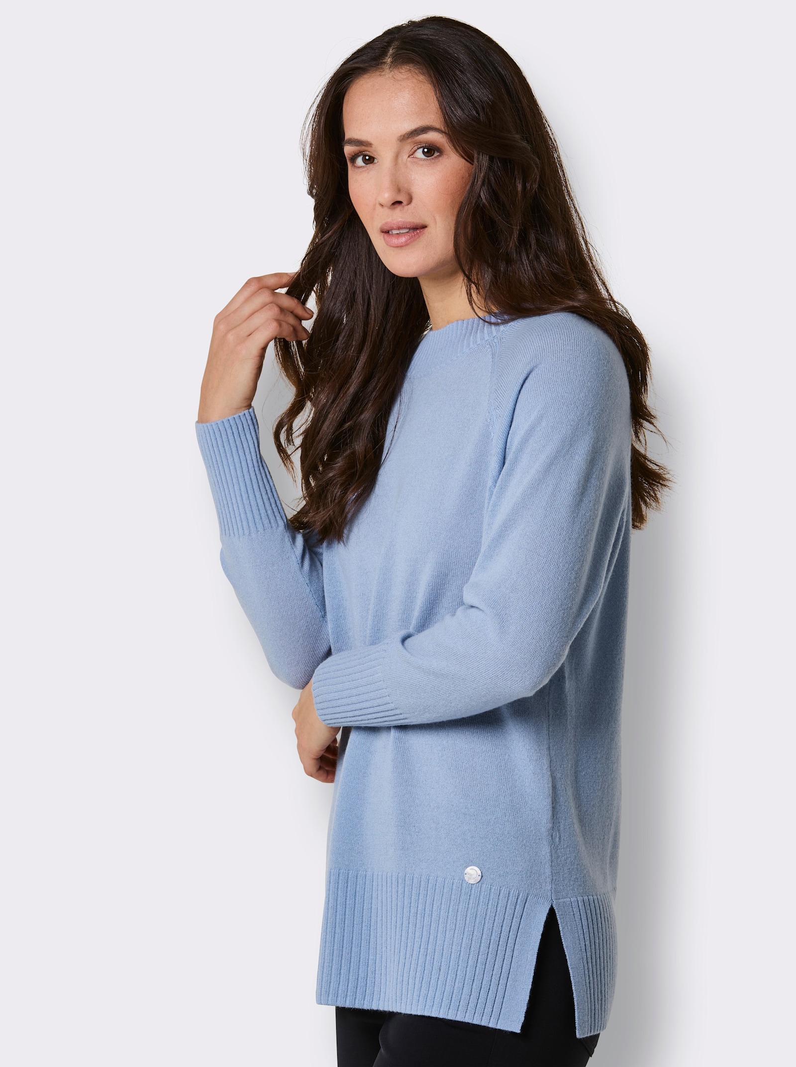 CREATION L PREMIUM Stehkragenpullover - bleu