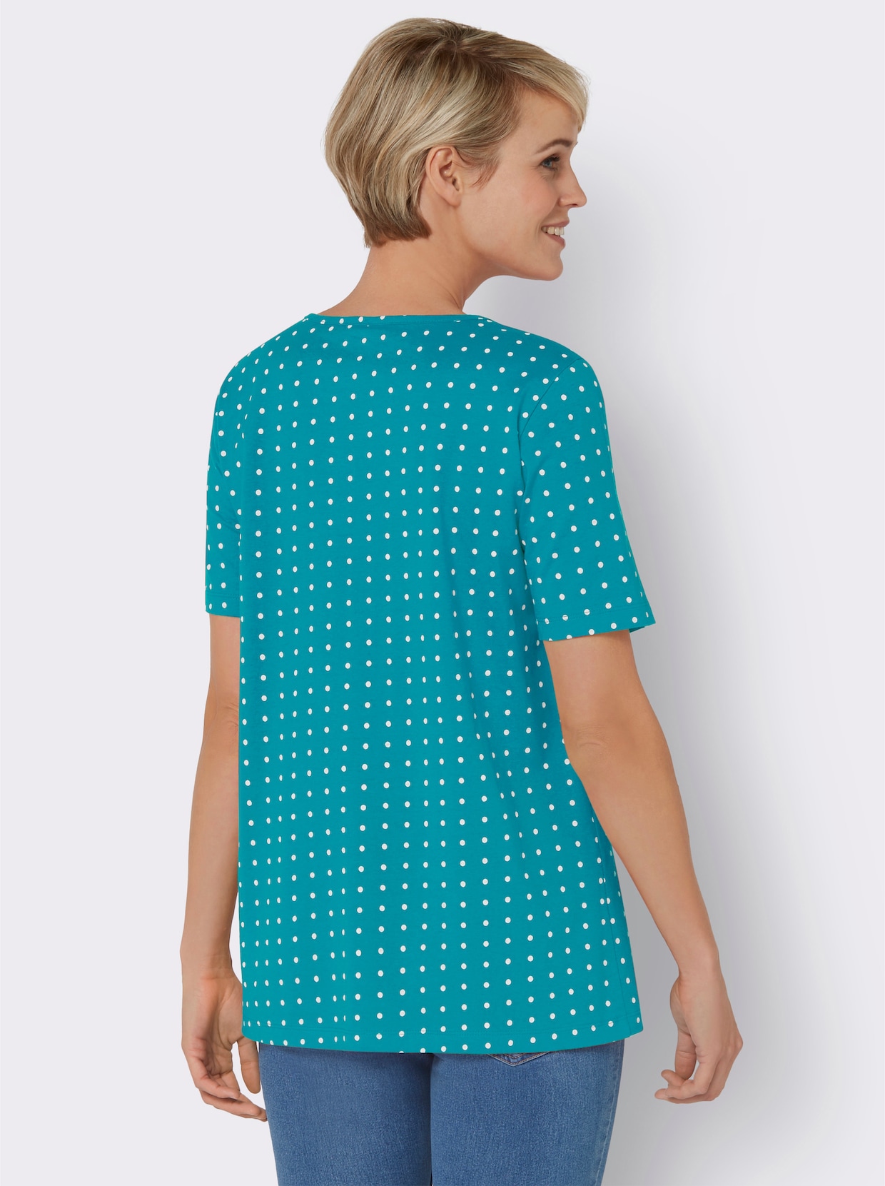 Shirt met korte mouwen - turquoise geprint