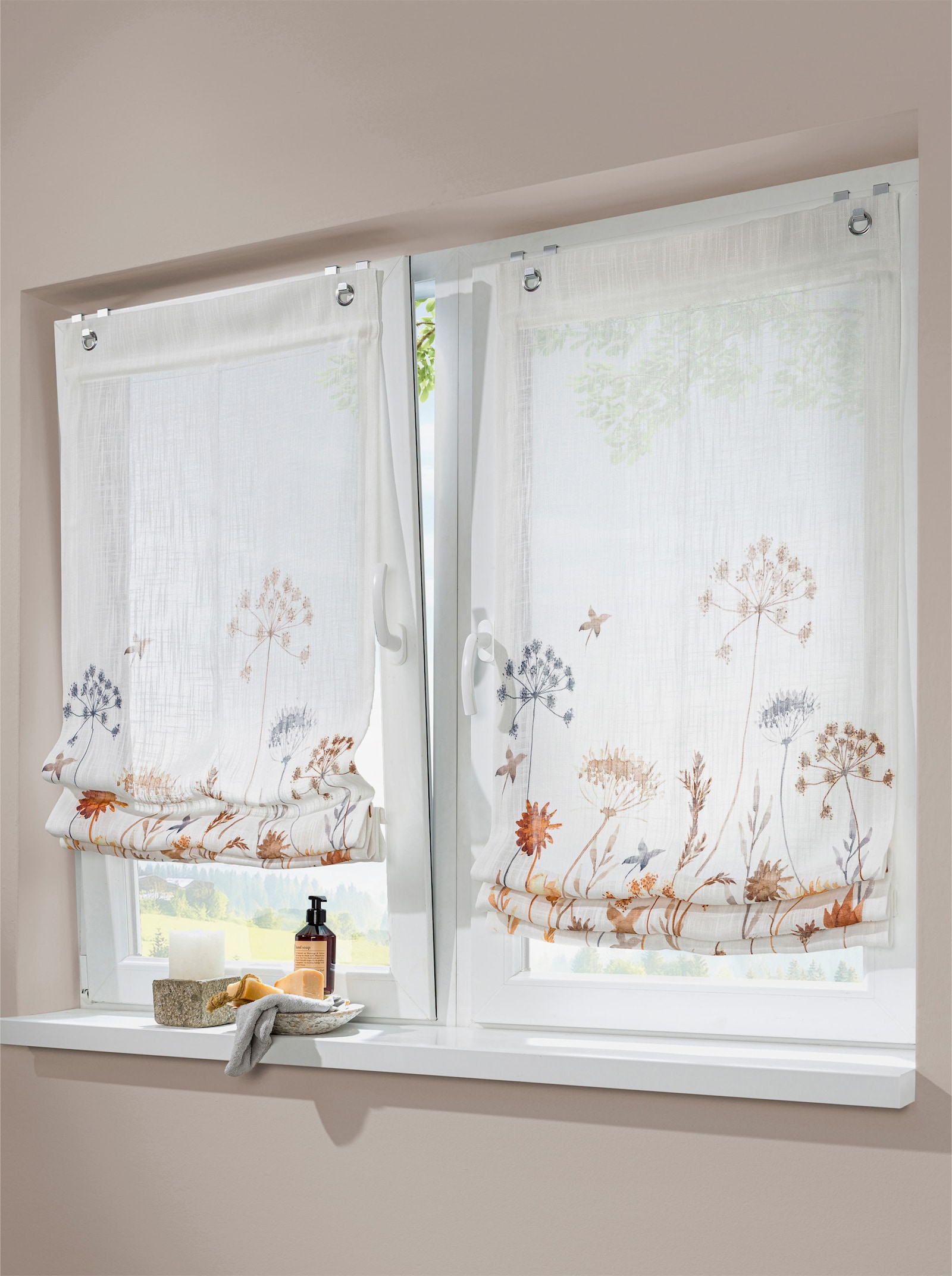 heine home Raffrollo - weiß-bedruckt