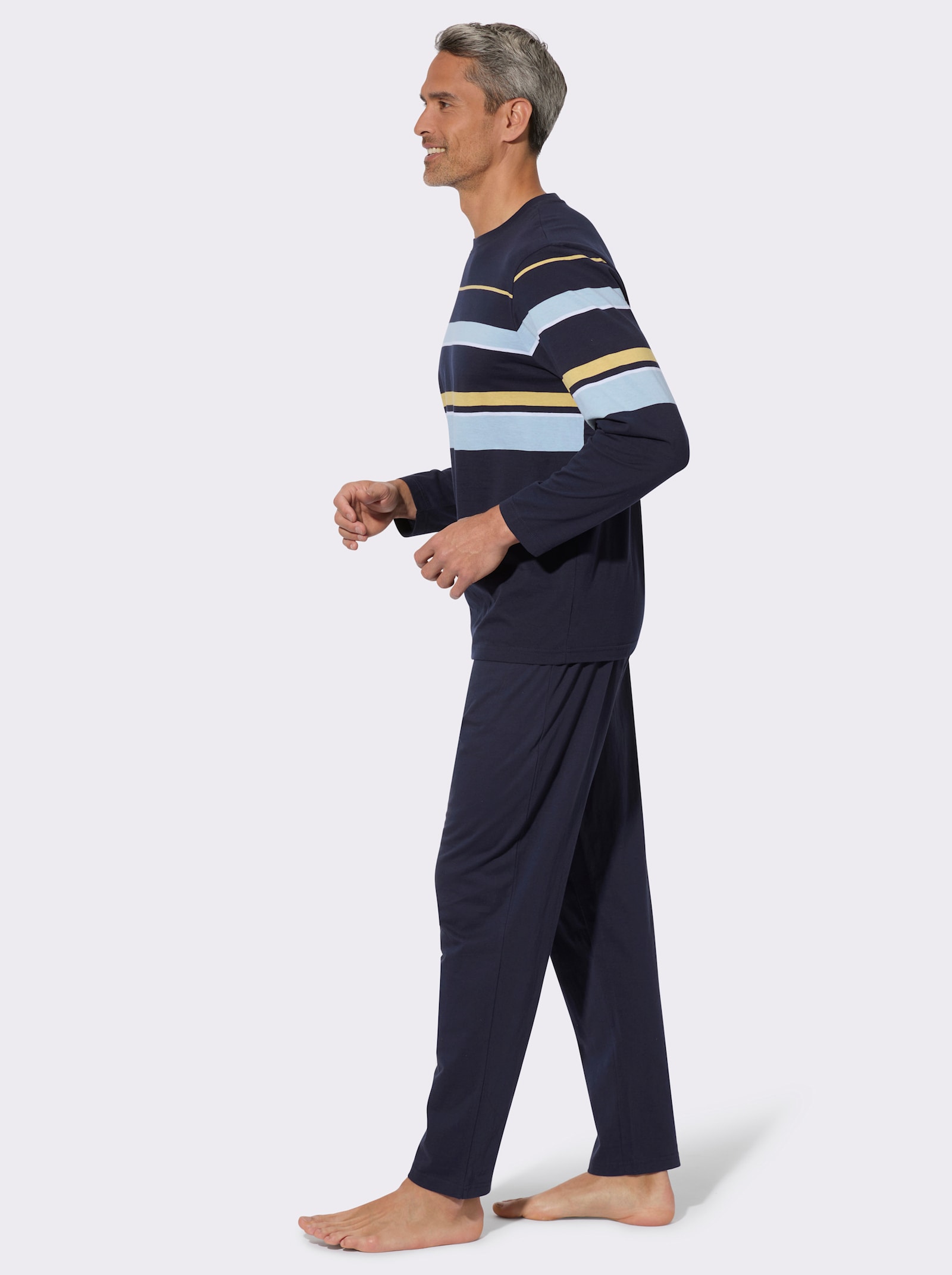 Schlafanzug mit Streifen-Muster - marine