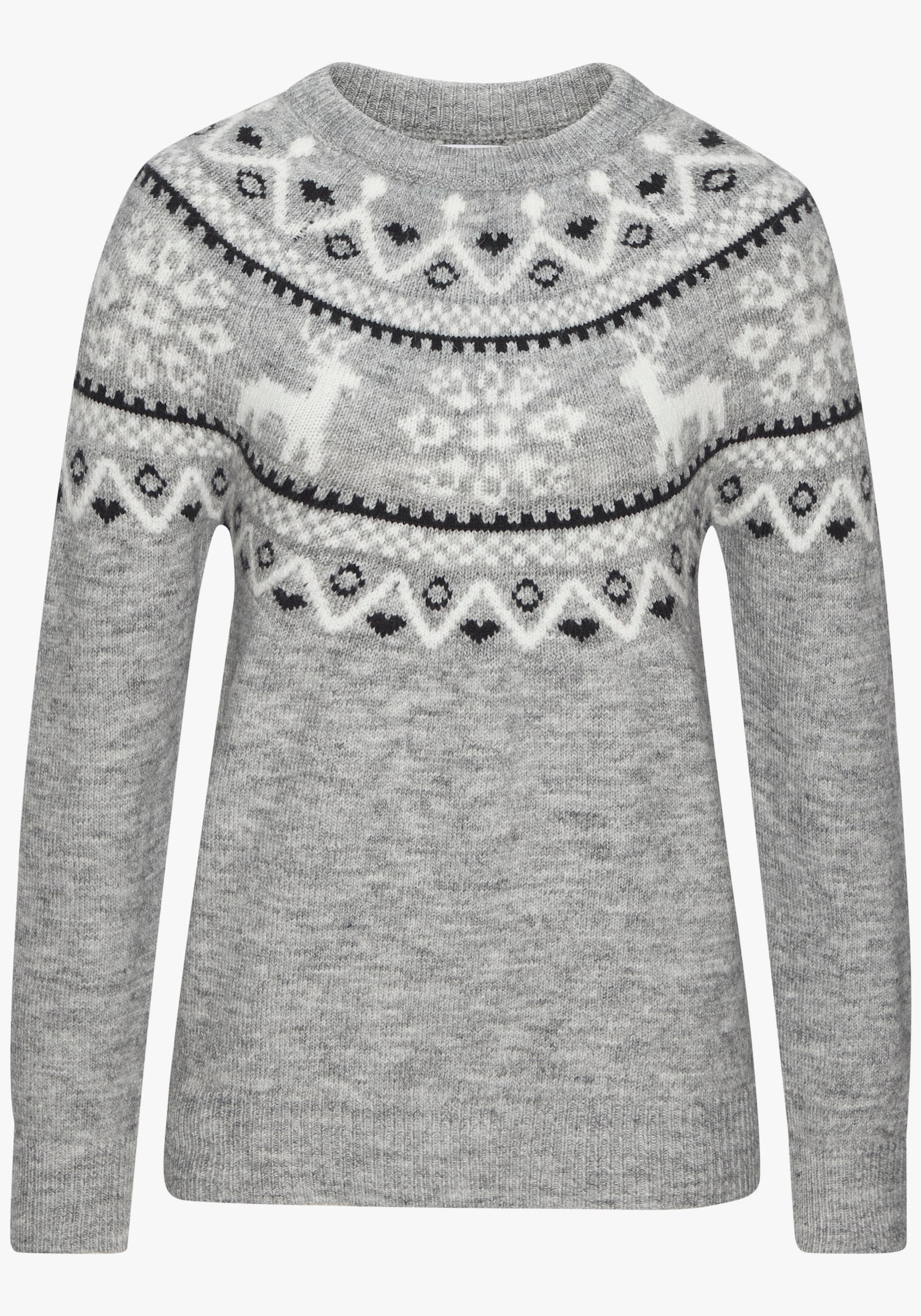 LASCANA Norwegerpullover - grau meliert