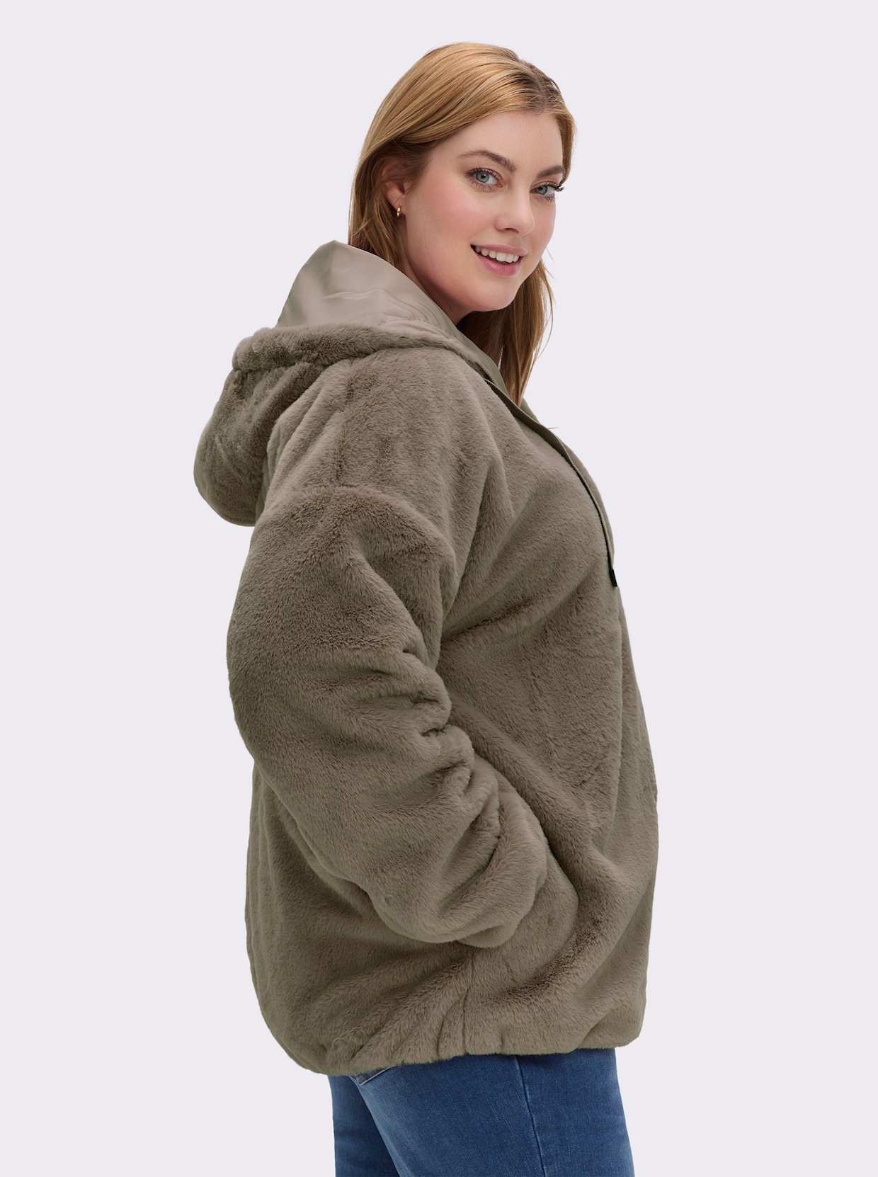 Fellimitatjacke - schlamm