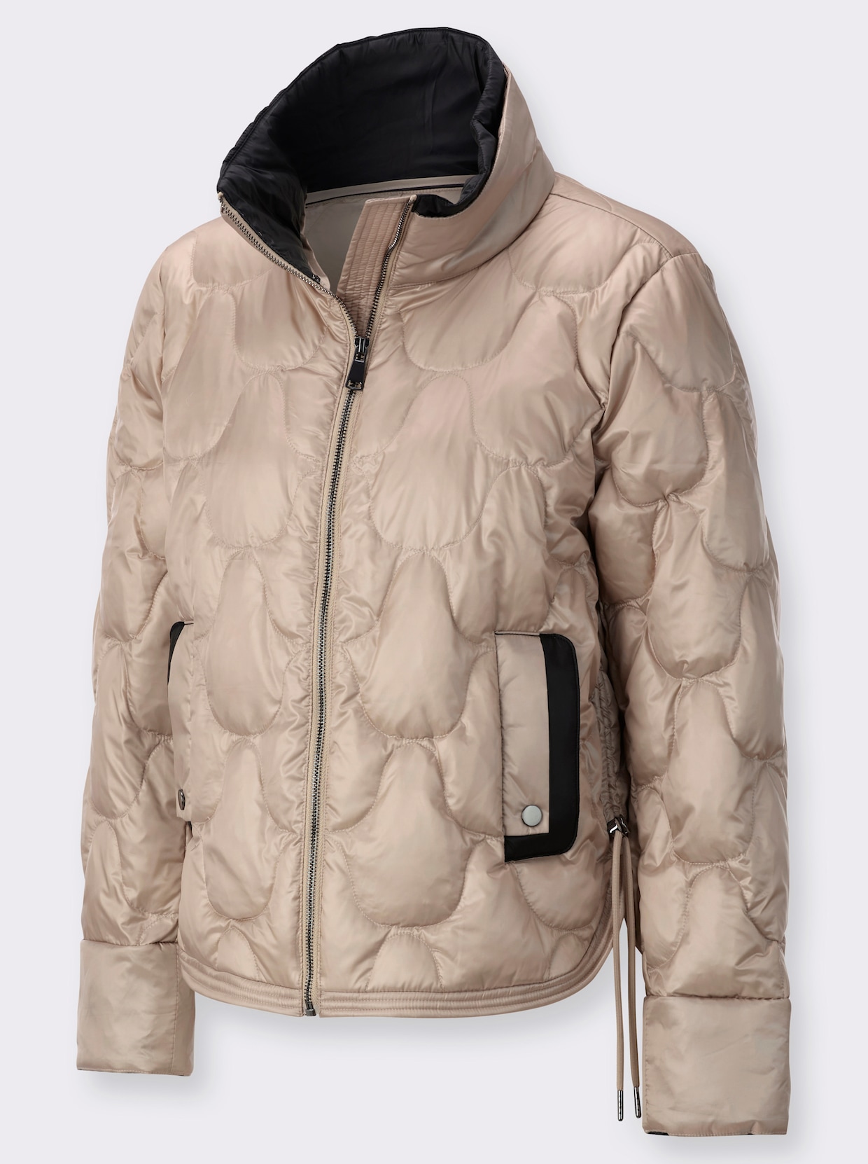 Leichtdaunenjacke mit hochwertiger Füllung - beige-schwarz