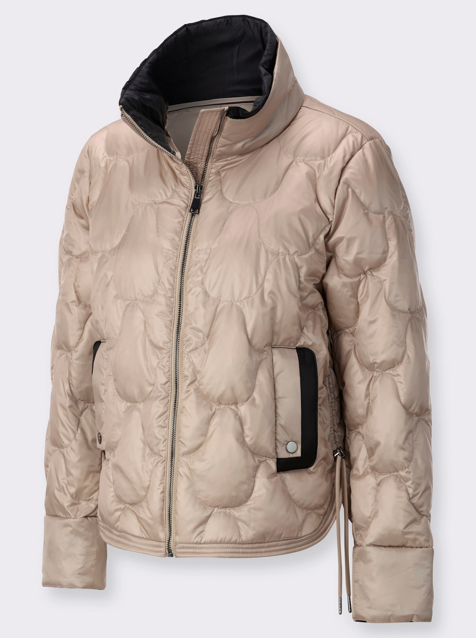 Leichtdaunenjacke mit hochwertiger Füllung - beige-schwarz