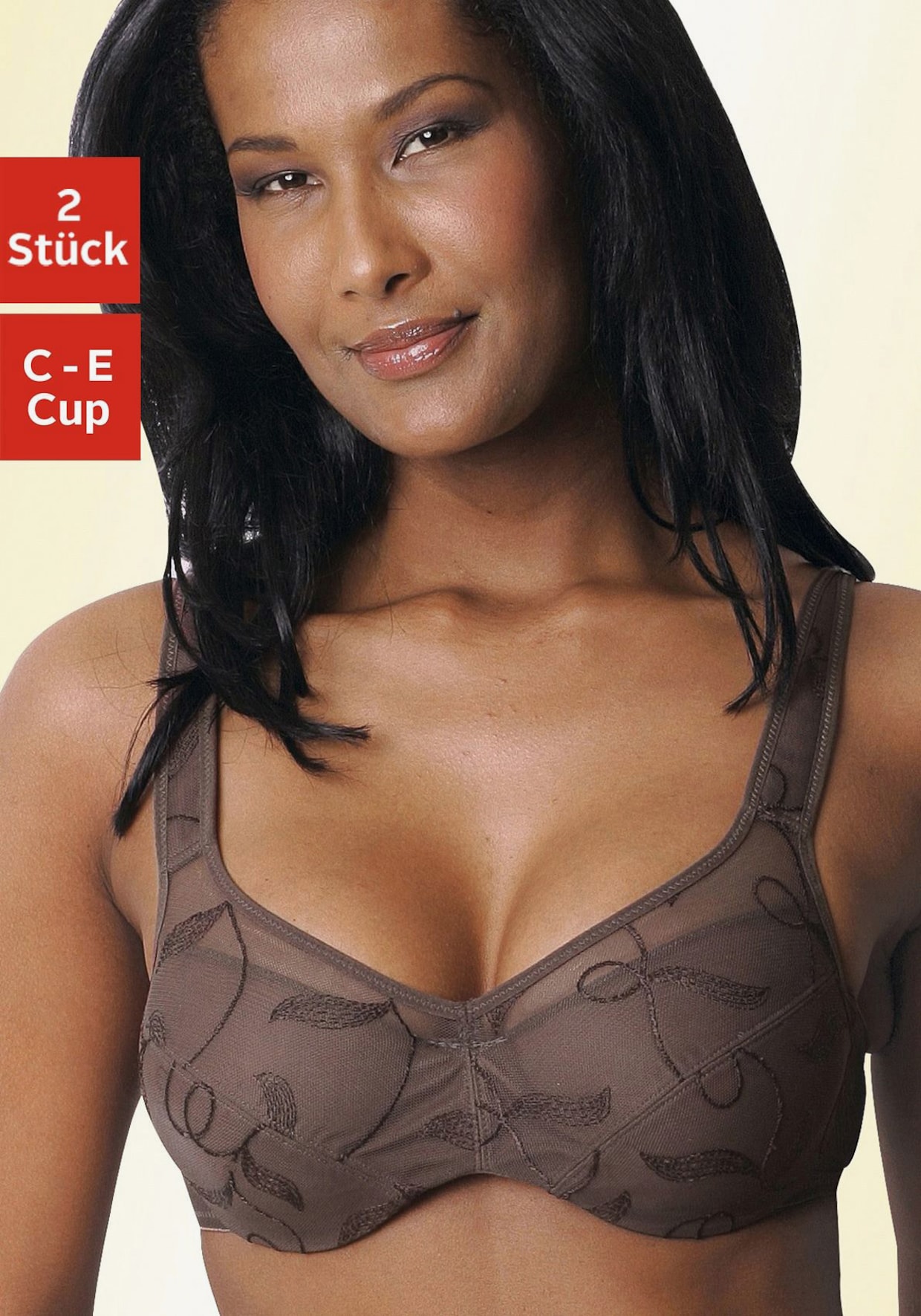 petite fleur Minimizer-beha - mokka/mousse+wit