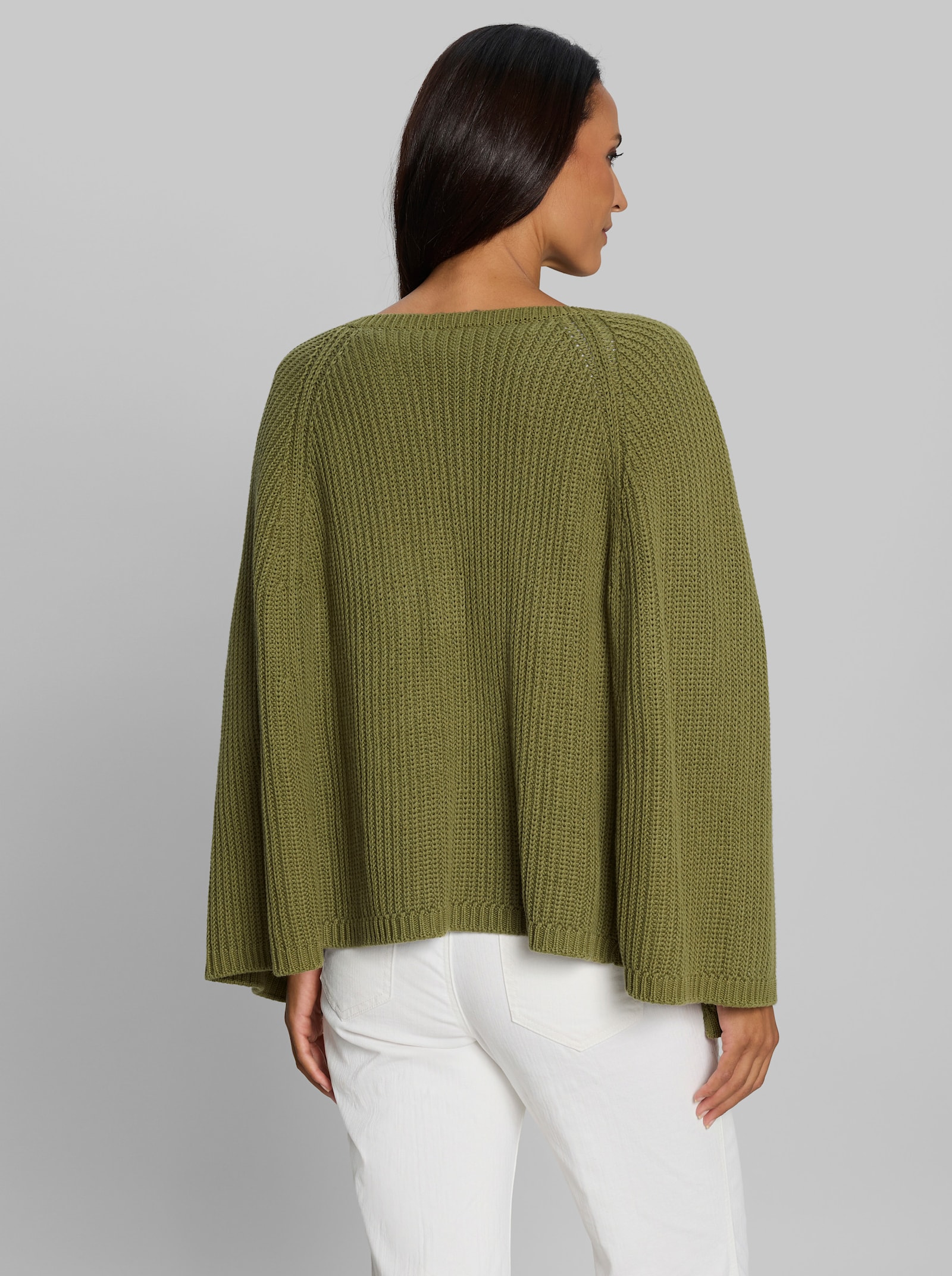 heine Strickponcho mit Cape-Ärmel - oliv