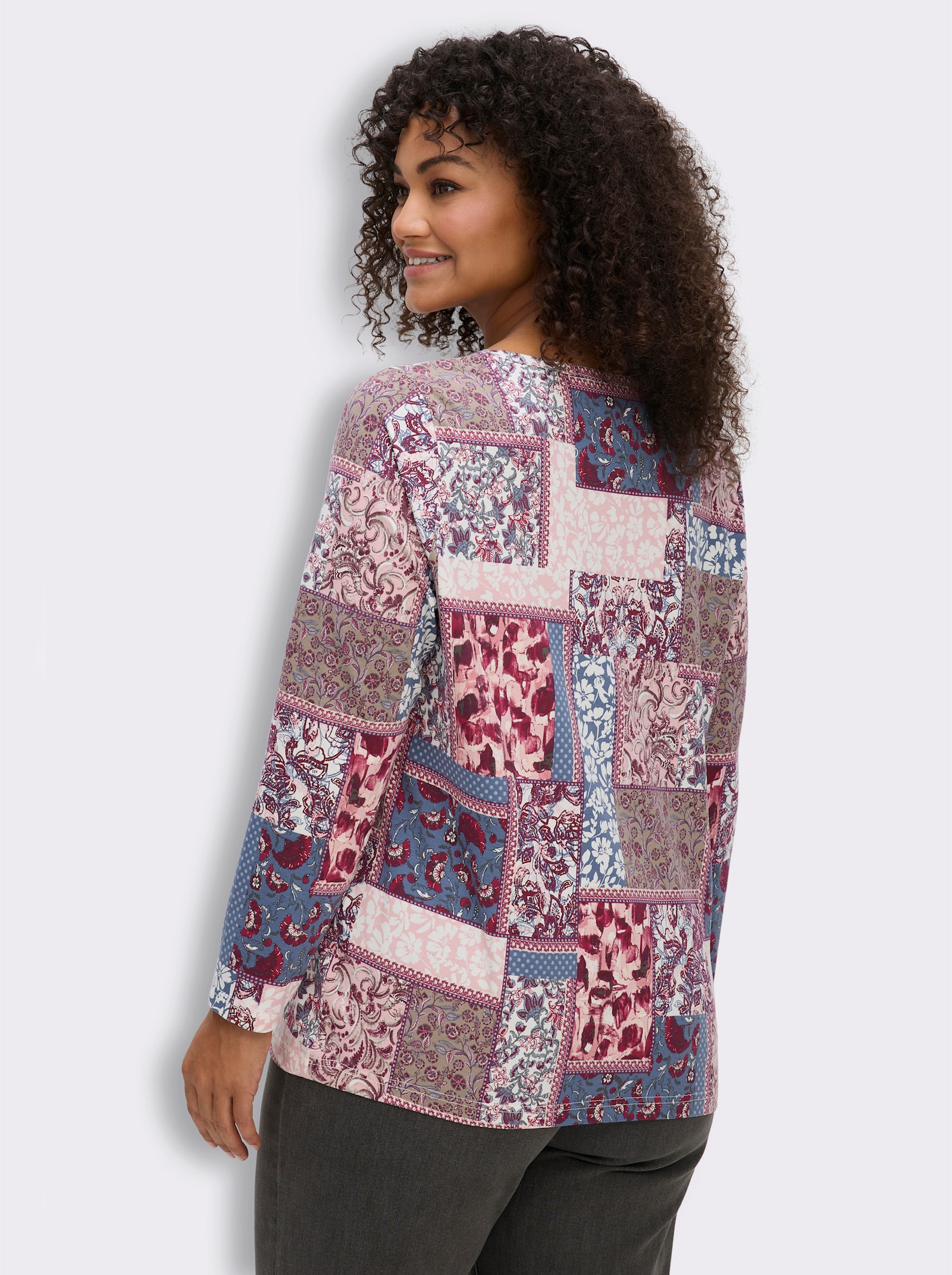 Print-Shirt - hortensie-taubenblau-bedruckt
