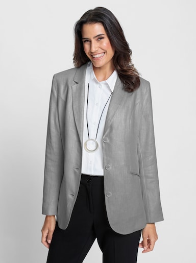 Blazer Knopfleiste, 2-reihig - grau-weiß-gemustert