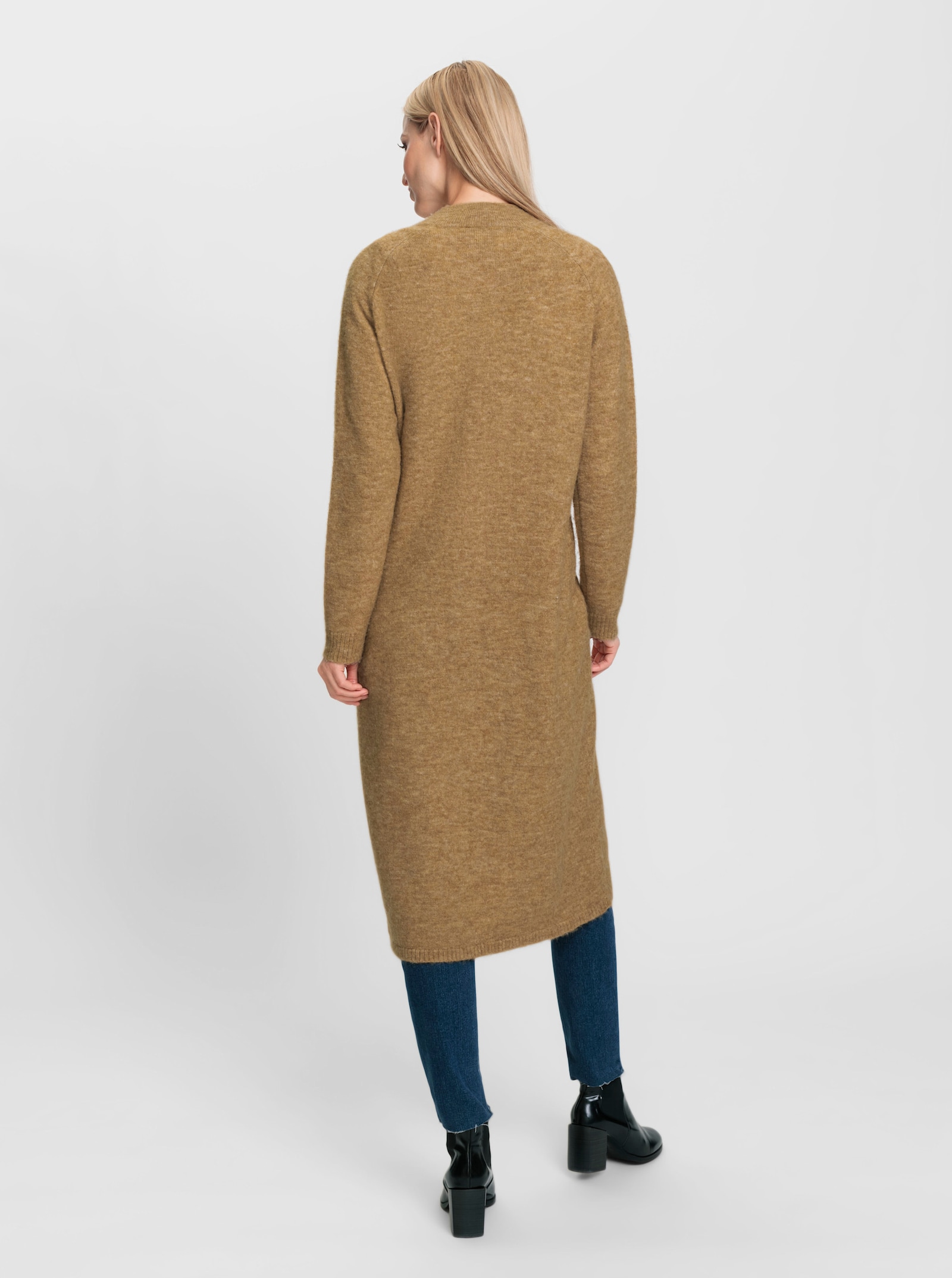 heine Longstrickjacke in Melange-Optik - camel-meliert