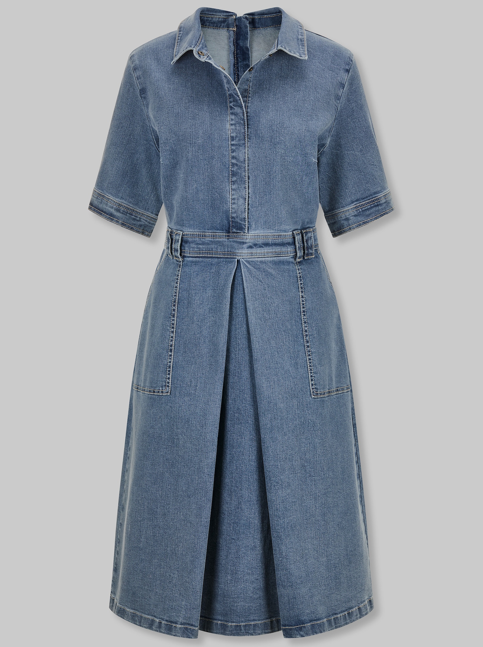 heine Hemdblusenkleid mit Kellerfalte - blue-bleached